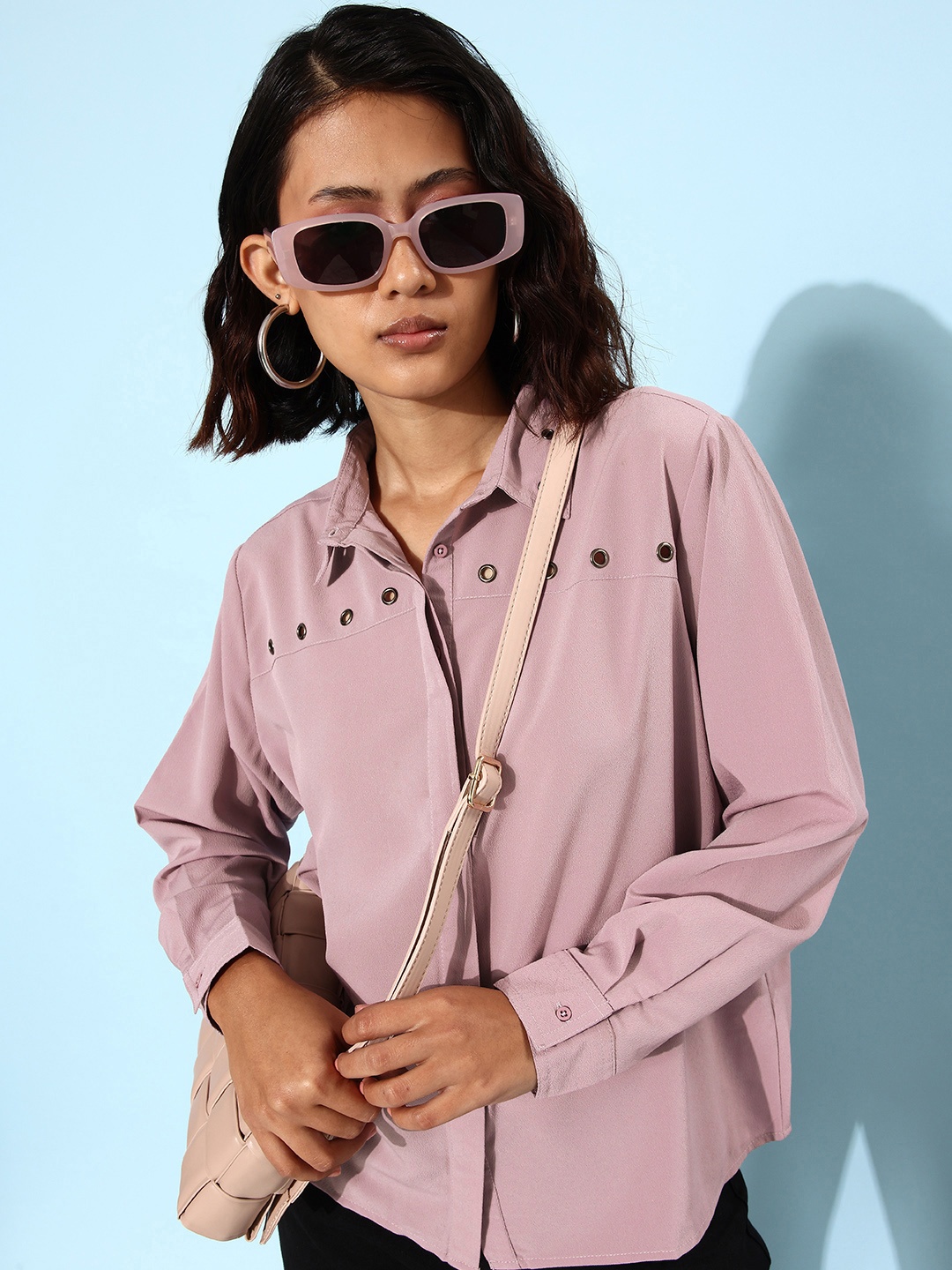 

The Roadster Life Co. Long Sleeves Opaque Casual Shirt, Mauve