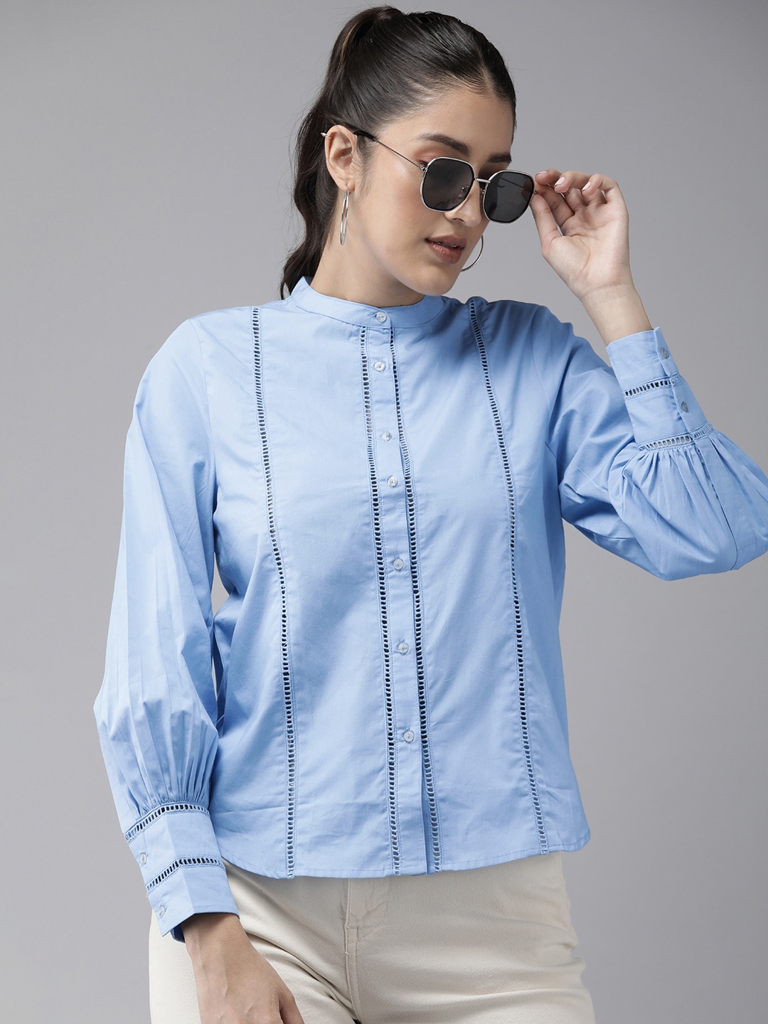

The Roadster Life Co. Pure Cotton Casual Shirt, Blue