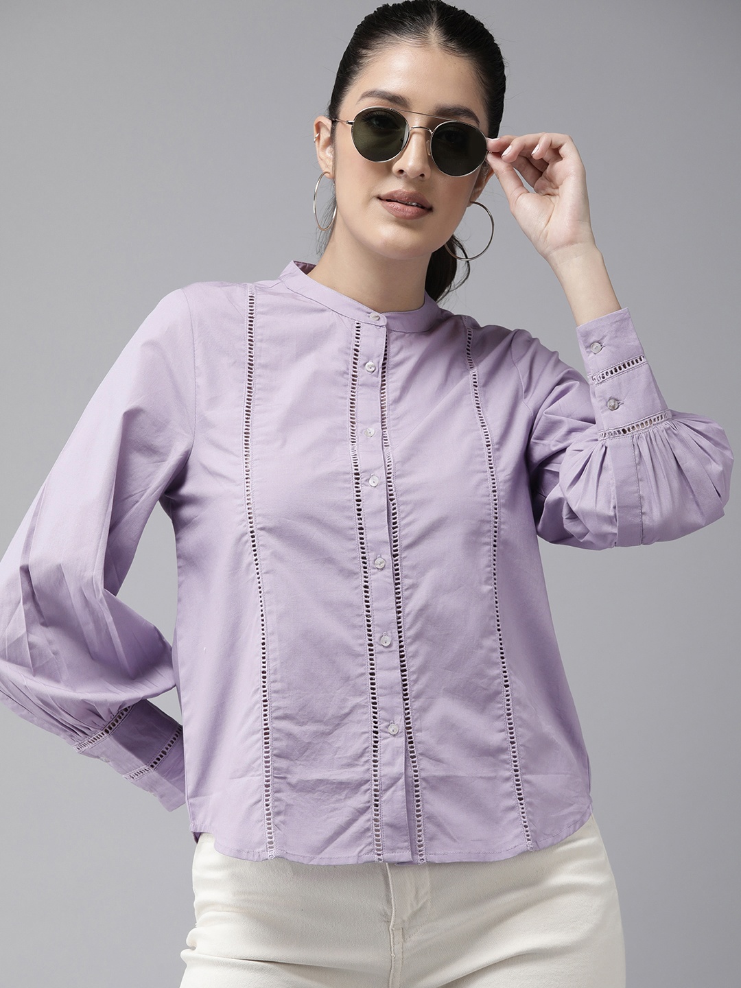 

The Roadster Life Co. Pure Cotton Casual Shirt, Lavender