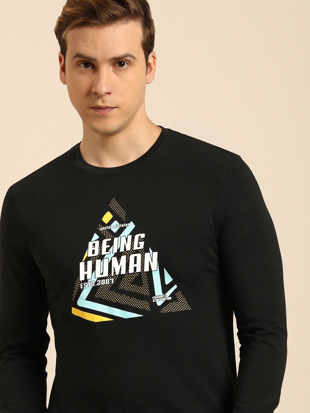 

Being Human Brand Logo Printed Pure Cotton T-shirt, Black