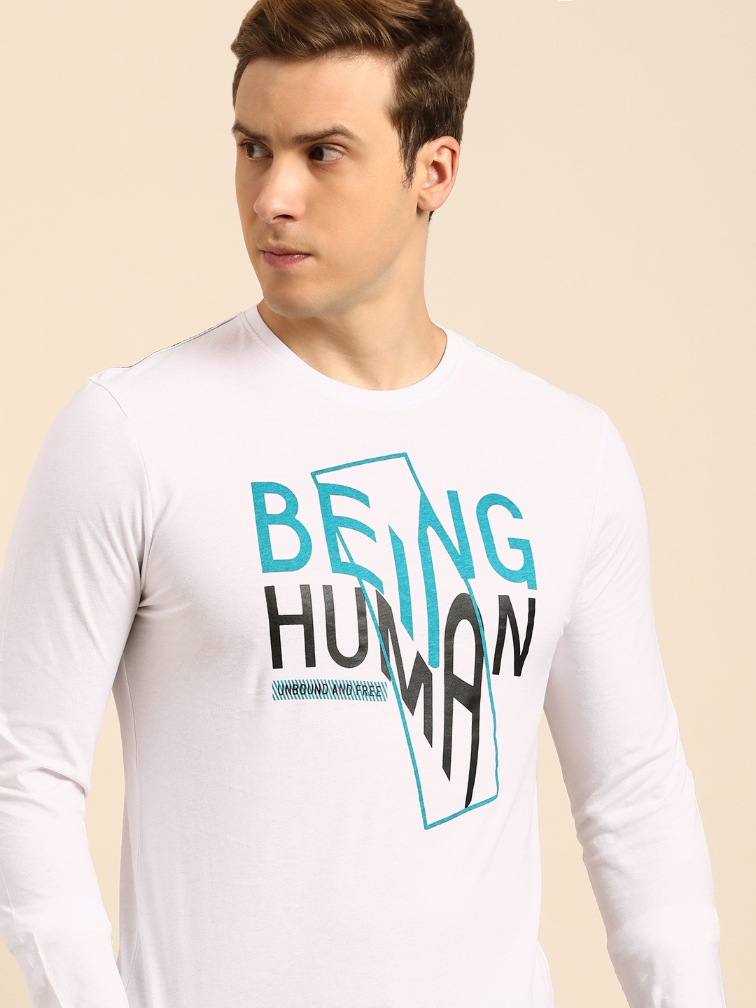 

Being Human Brand Logo Printed Pure Cotton T-shirt, White