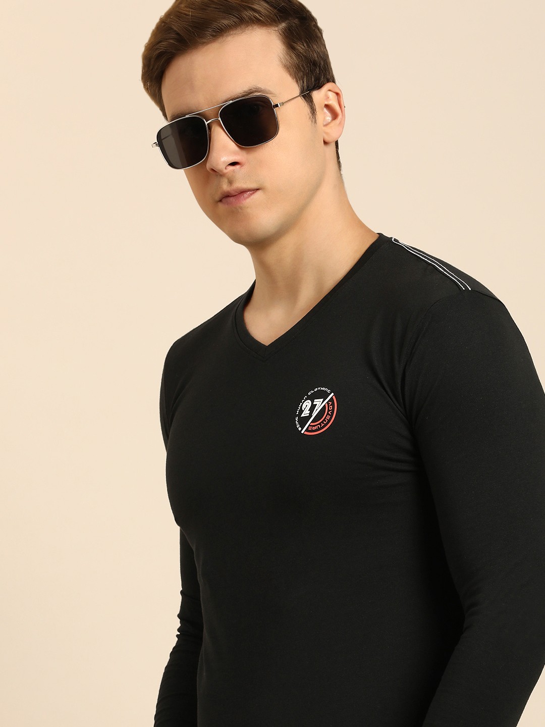 

Being Human Brand Logo Printed Pure Cotton T-shirt, Black