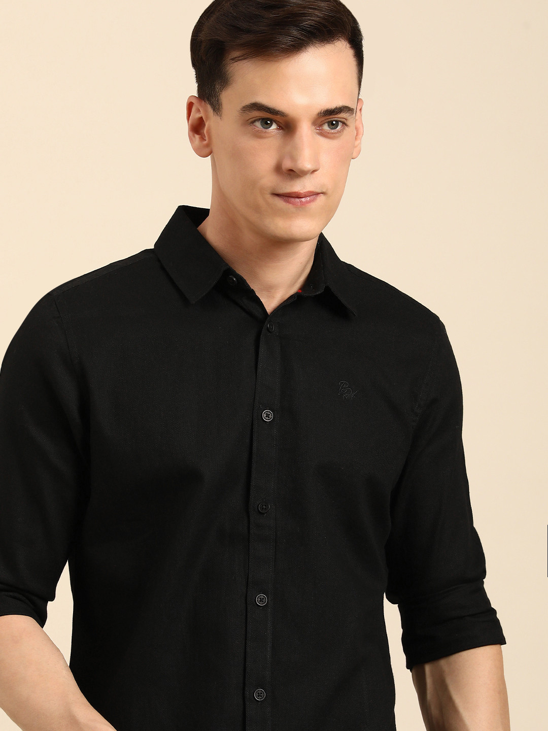 

Being Human Men Slim Fit Pure Cotton Casual Shirt, Black