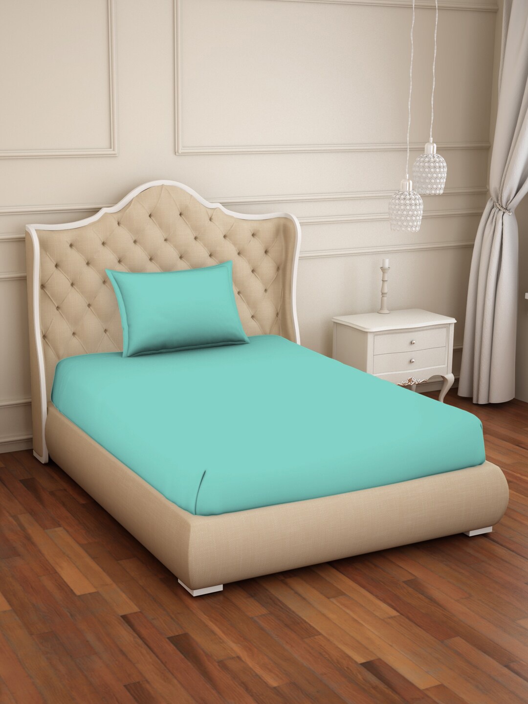 

Welspun Raang Blue 150 TC Flat Cotton Single Bedsheet With 1 Pillow Cover