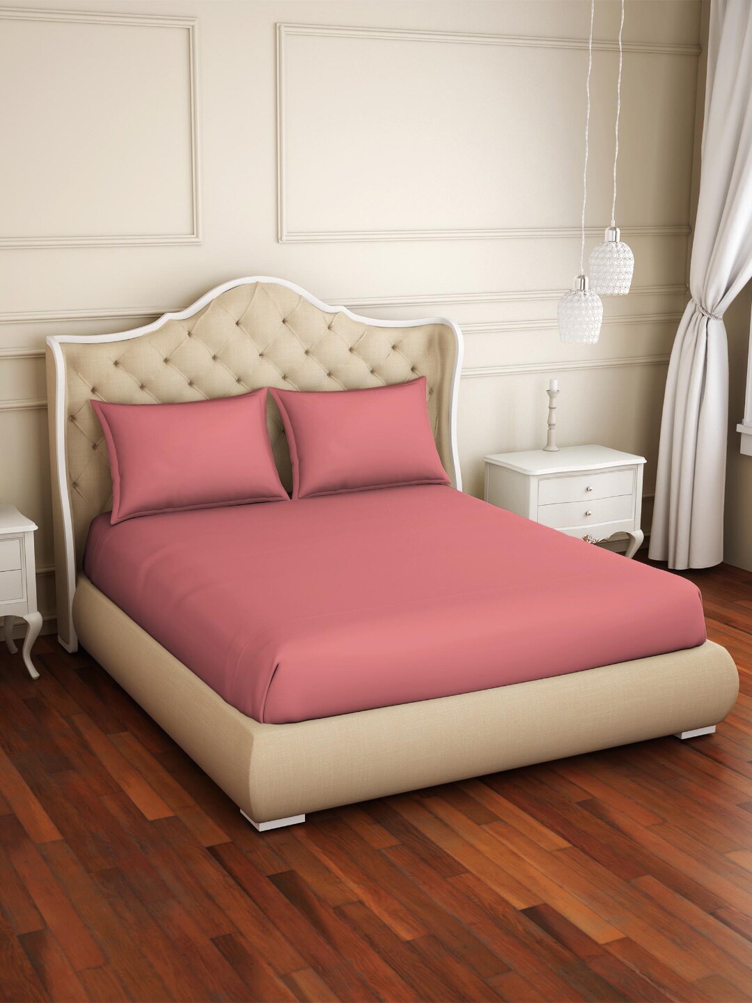 

Welspun Restora Rose 150 TC Flat Cotton King Bedsheet With 2 Pillow Covers