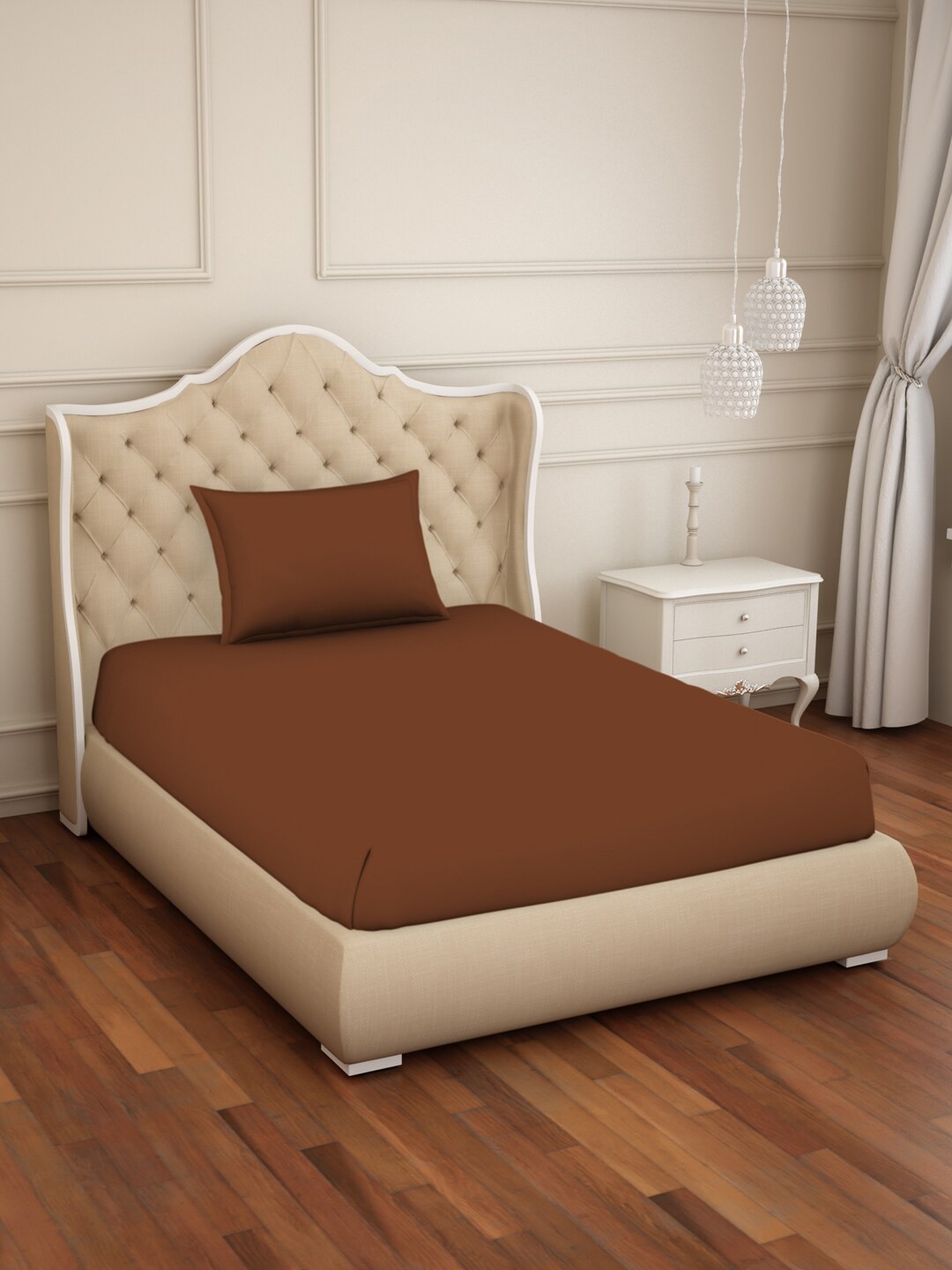 

Welspun Raang Brown 150 TC Flat Cotton Single Bedsheet With 1 Pillow Cover