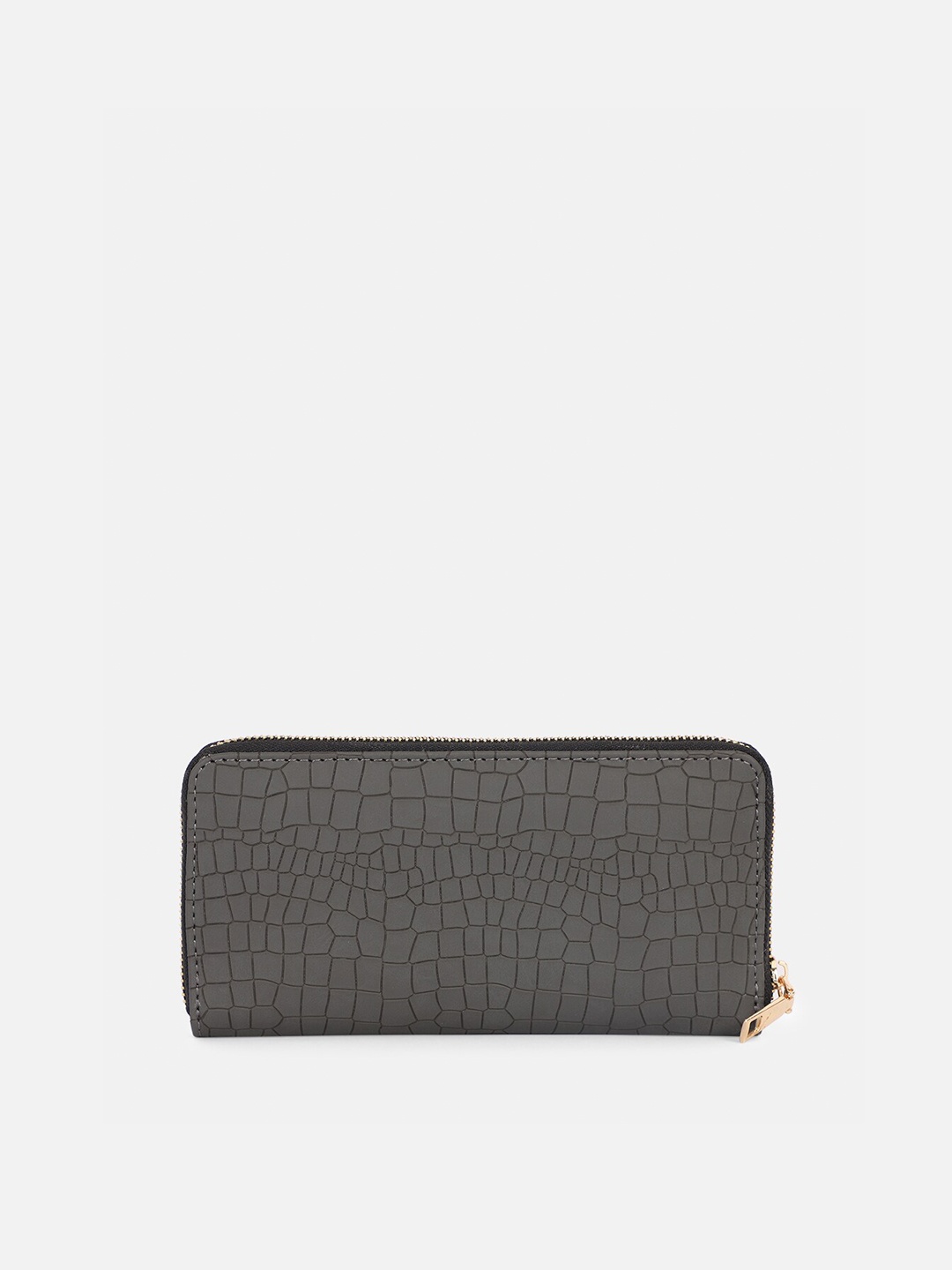

Bagsy Malone Women Textured Zip Around Wallet, Grey