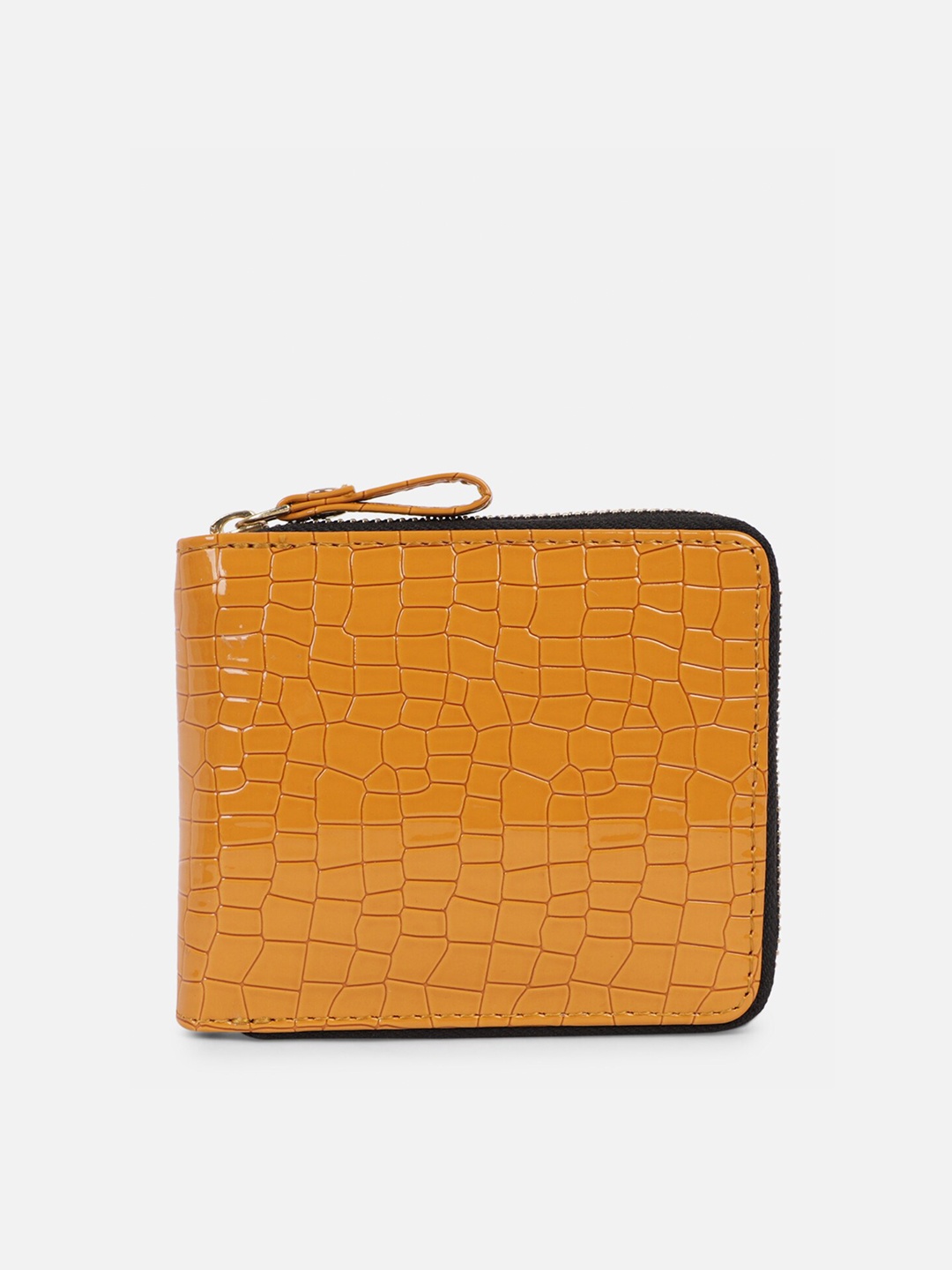 

Bagsy Malone Women Textured Zip Around Wallet, Mustard