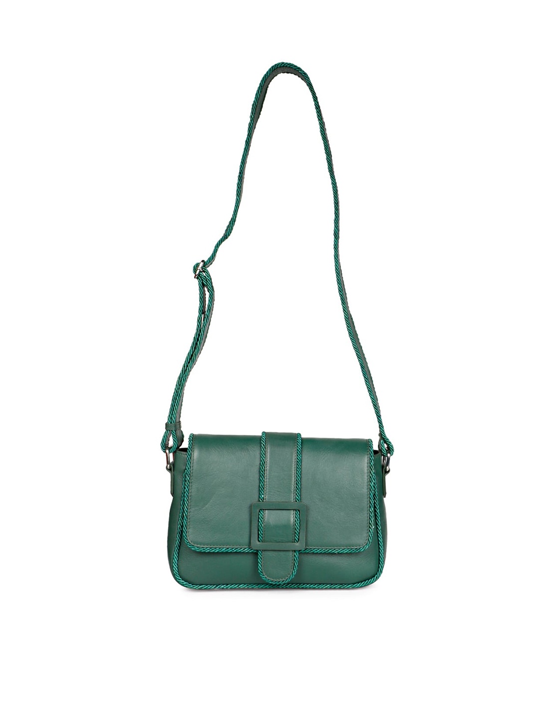 

Saint G Textured Leather Structured Sling Bag, Green