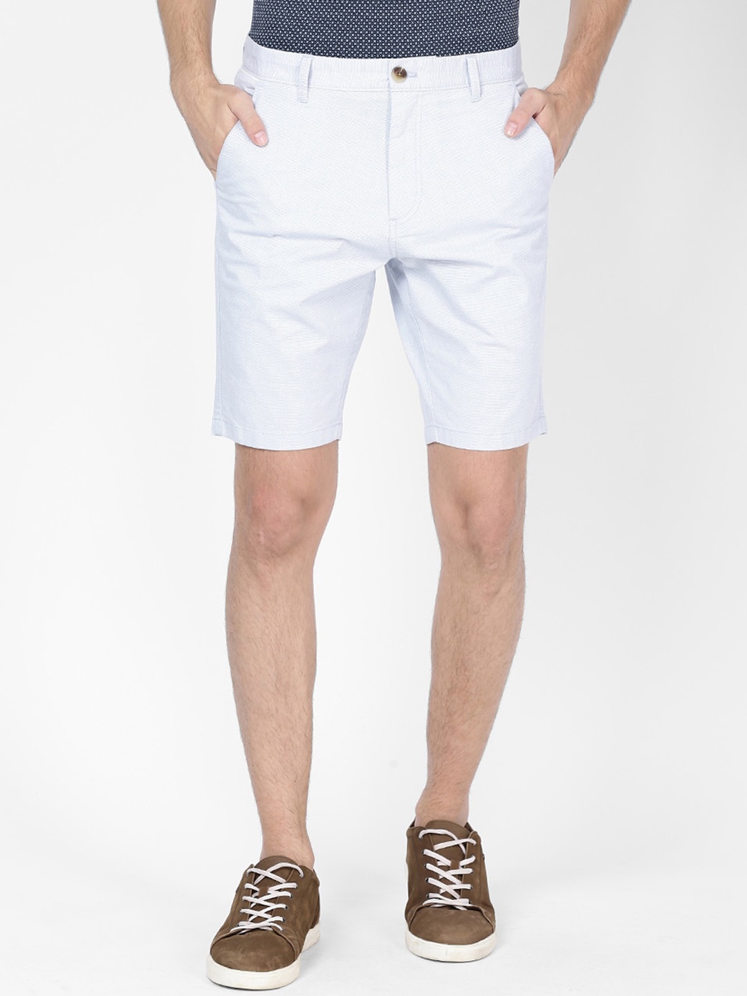 

t-base Men Cotton Mid-Rise Regular Fit Chino Shorts, White