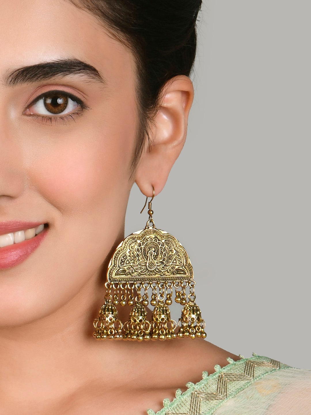 

Fida Gold-Plated Contemporary Jhumkas Earrings