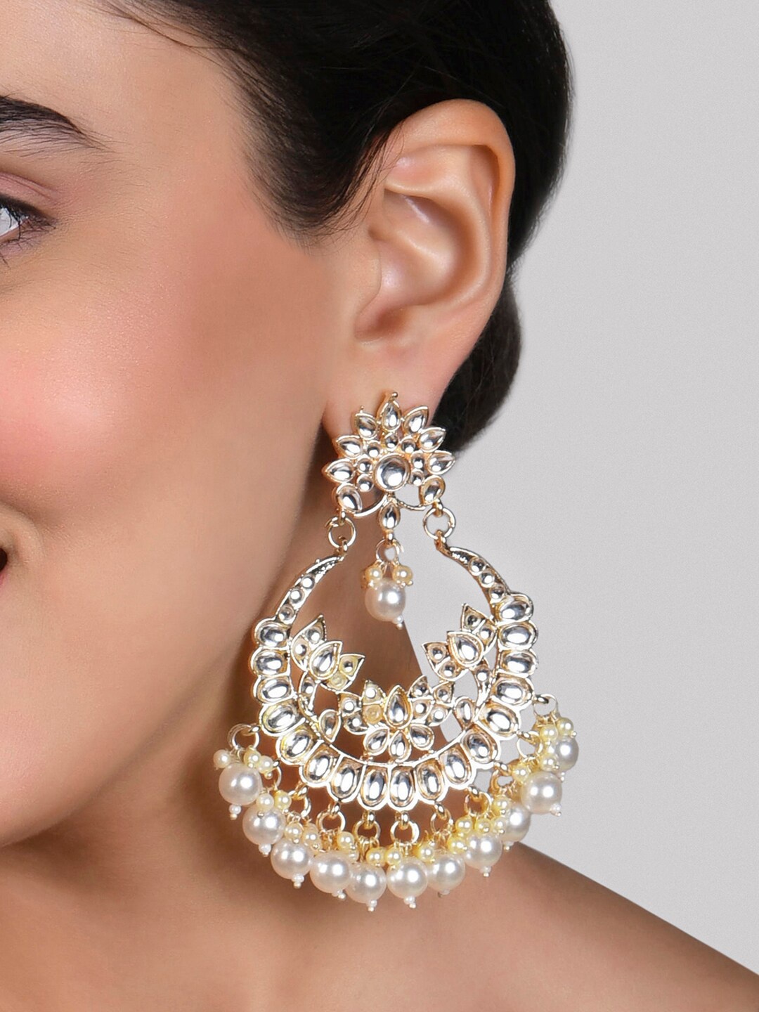 

Fida Gold-Toned Crescent Shaped Chandbalis Earrings