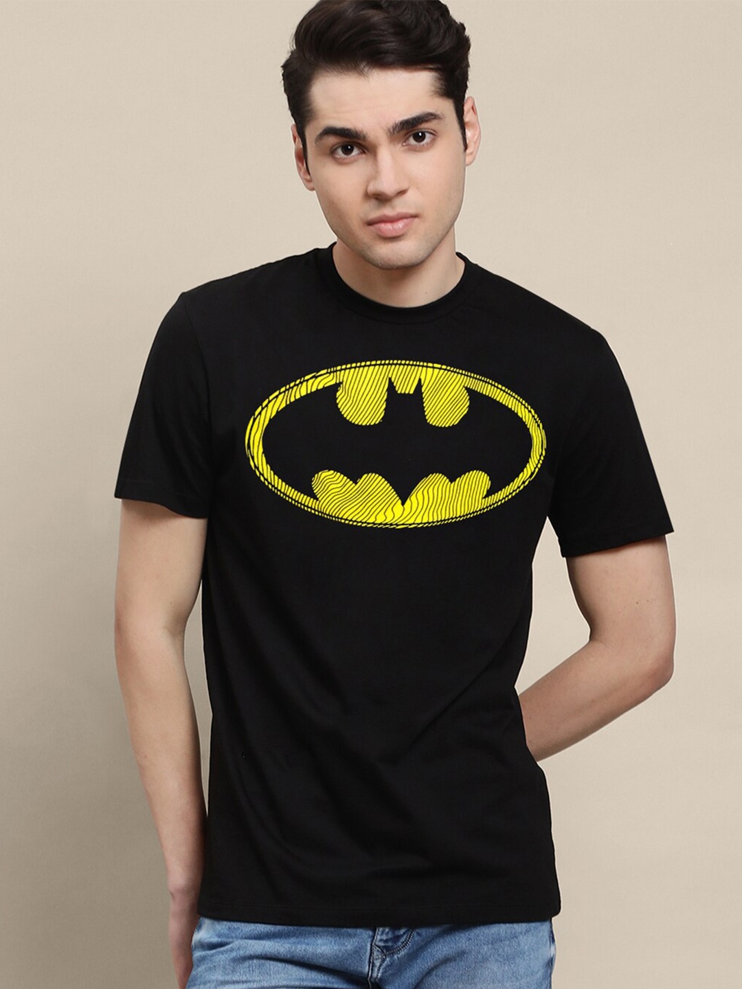 

Free Authority Batman Printed Cotton T-Shirt, Black