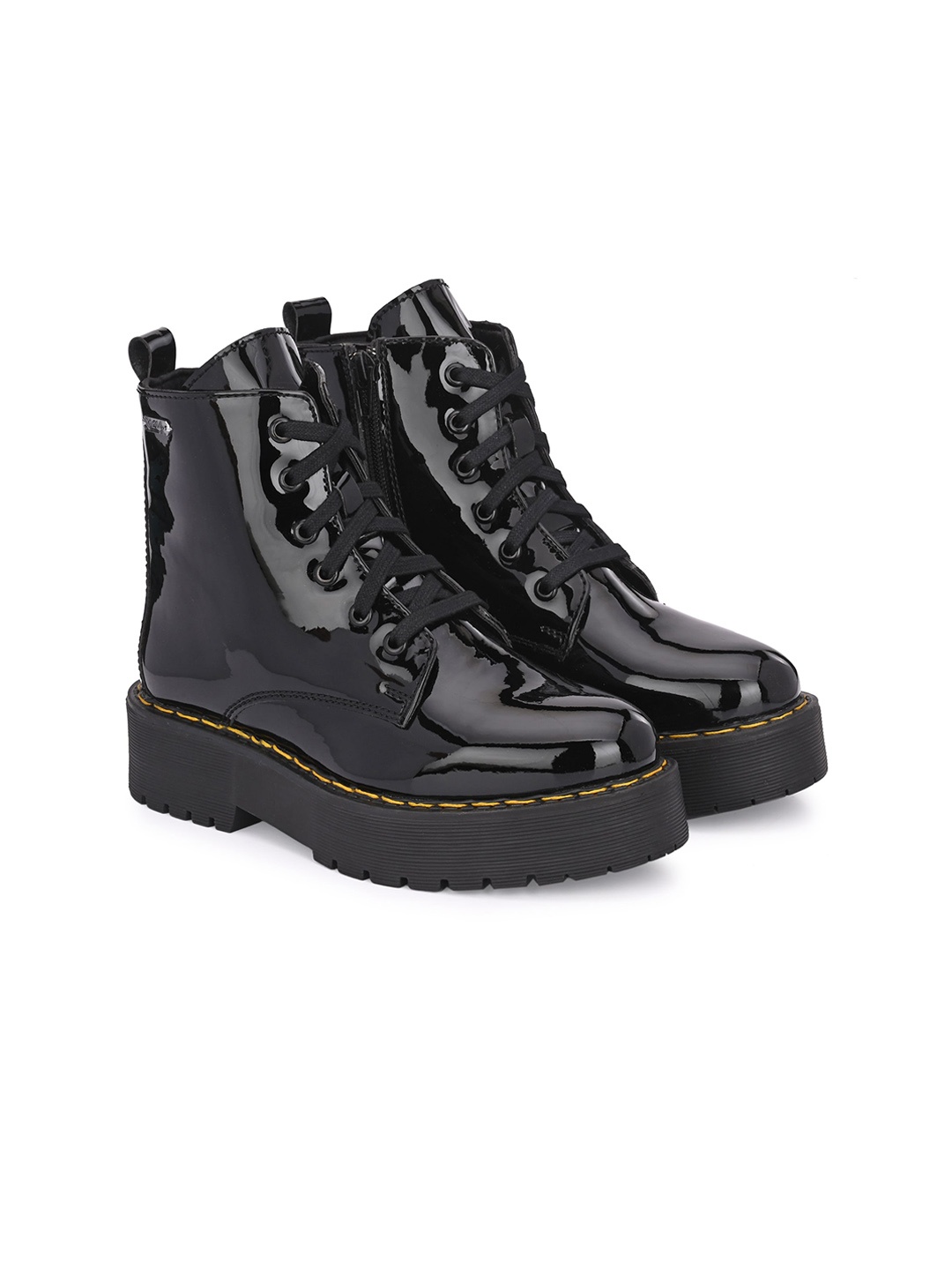 

Delize Women Mid Top Block-Heel Regular Boots, Black