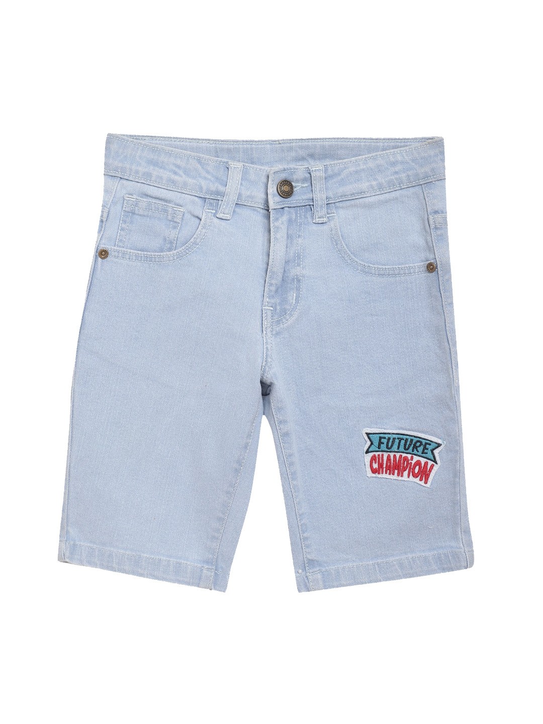 

Cantabil Boys Cotton High-Rise Regular Fit Denim Shorts, Blue