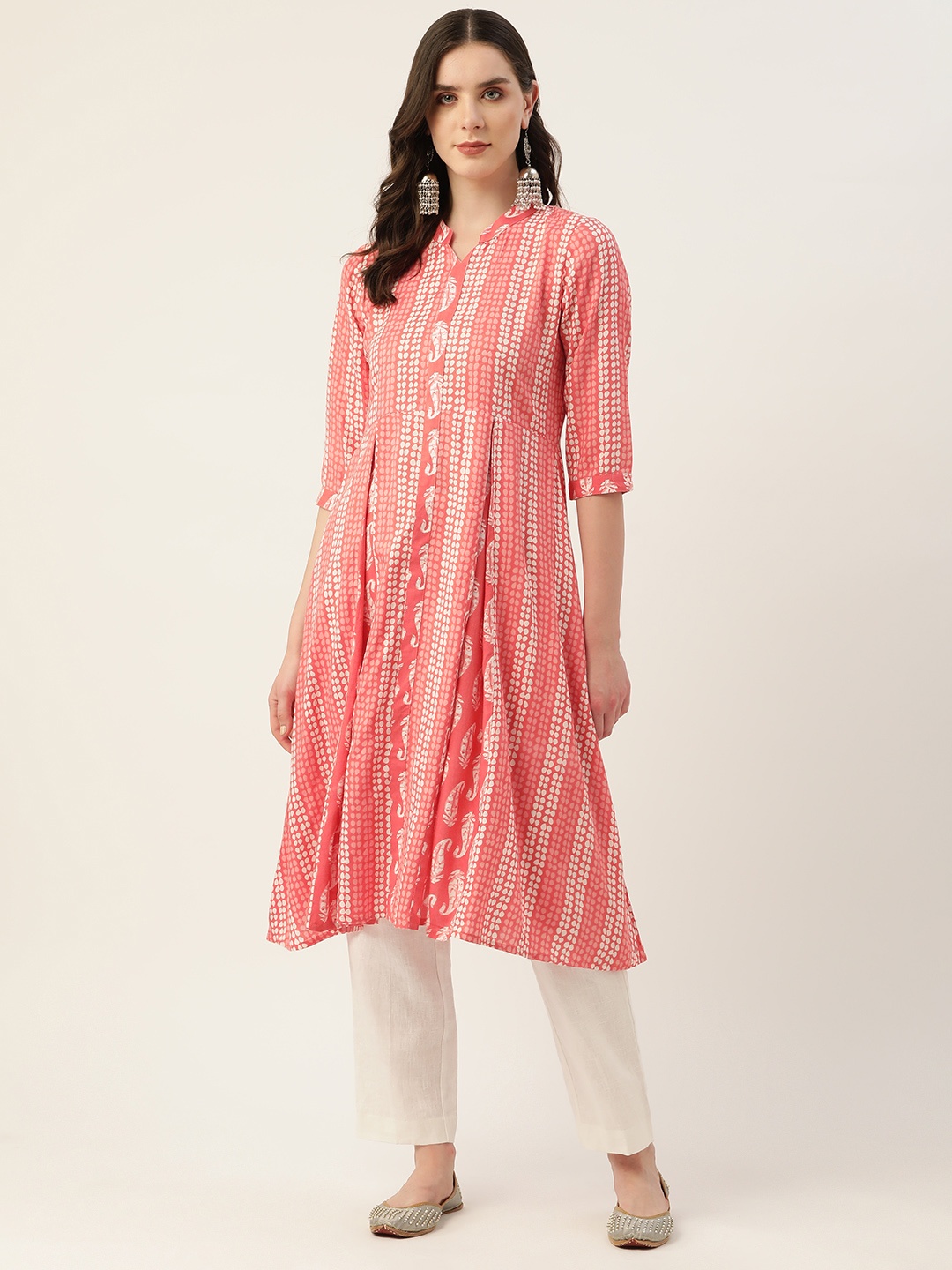 

Alsace Lorraine Paris Paisley Printed Kurta, Peach