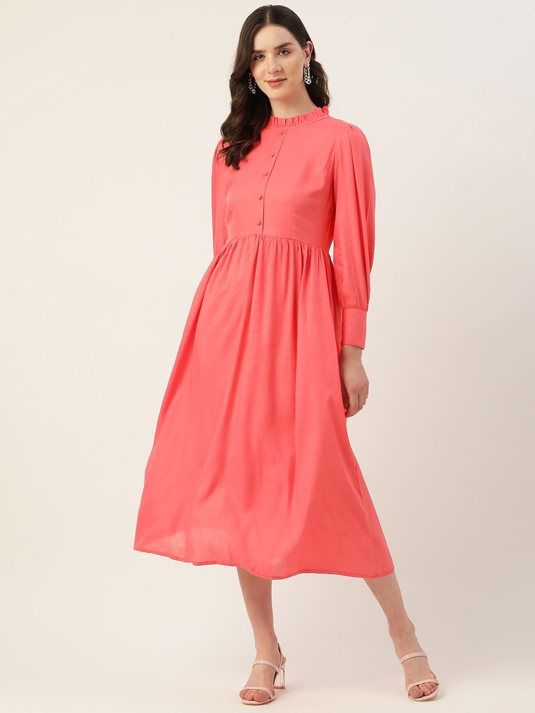 

Alsace Lorraine Paris A-Line Midi Dress, Coral