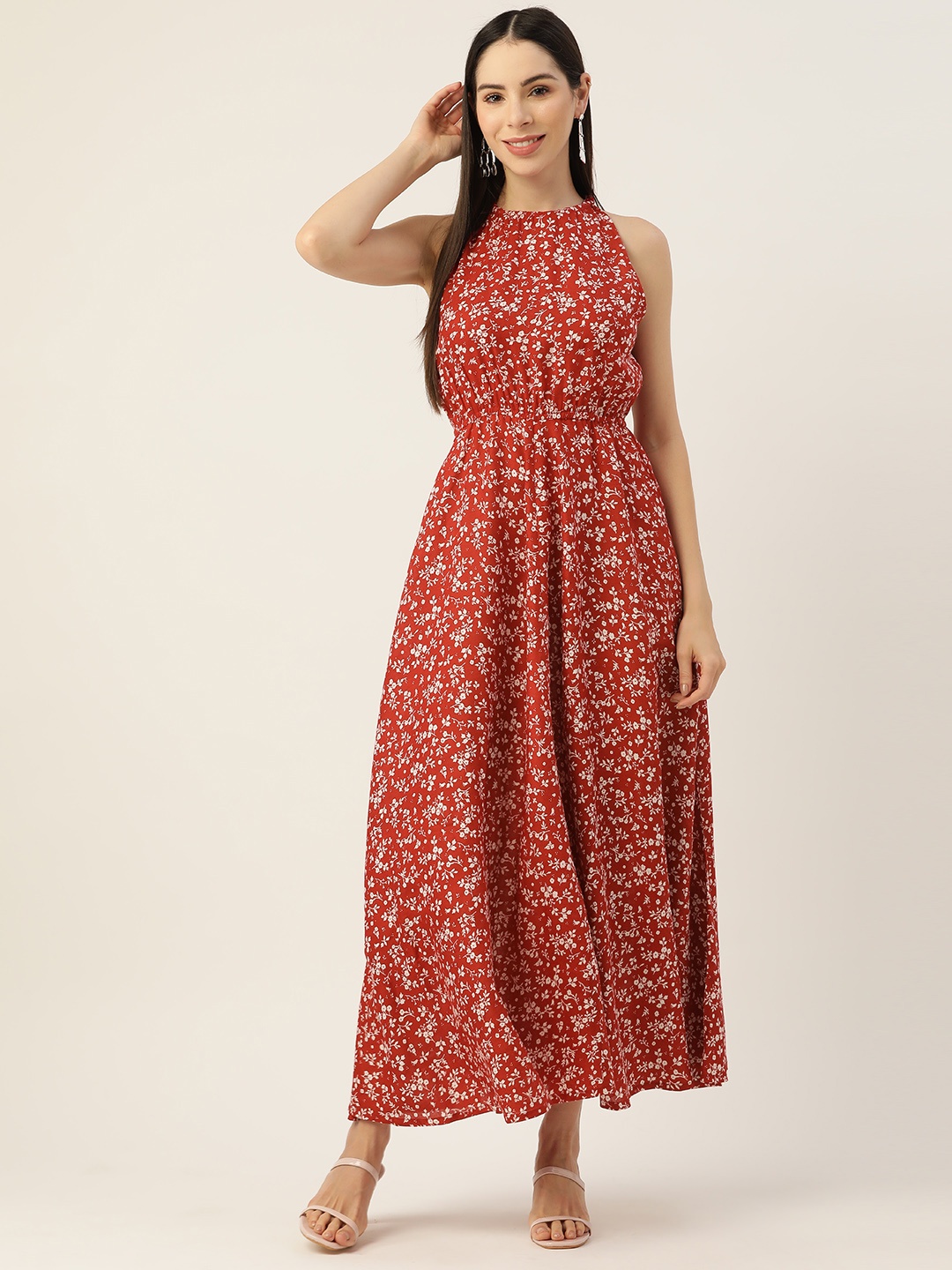 

Alsace Lorraine Paris Floral A-Line Maxi Dress, Maroon