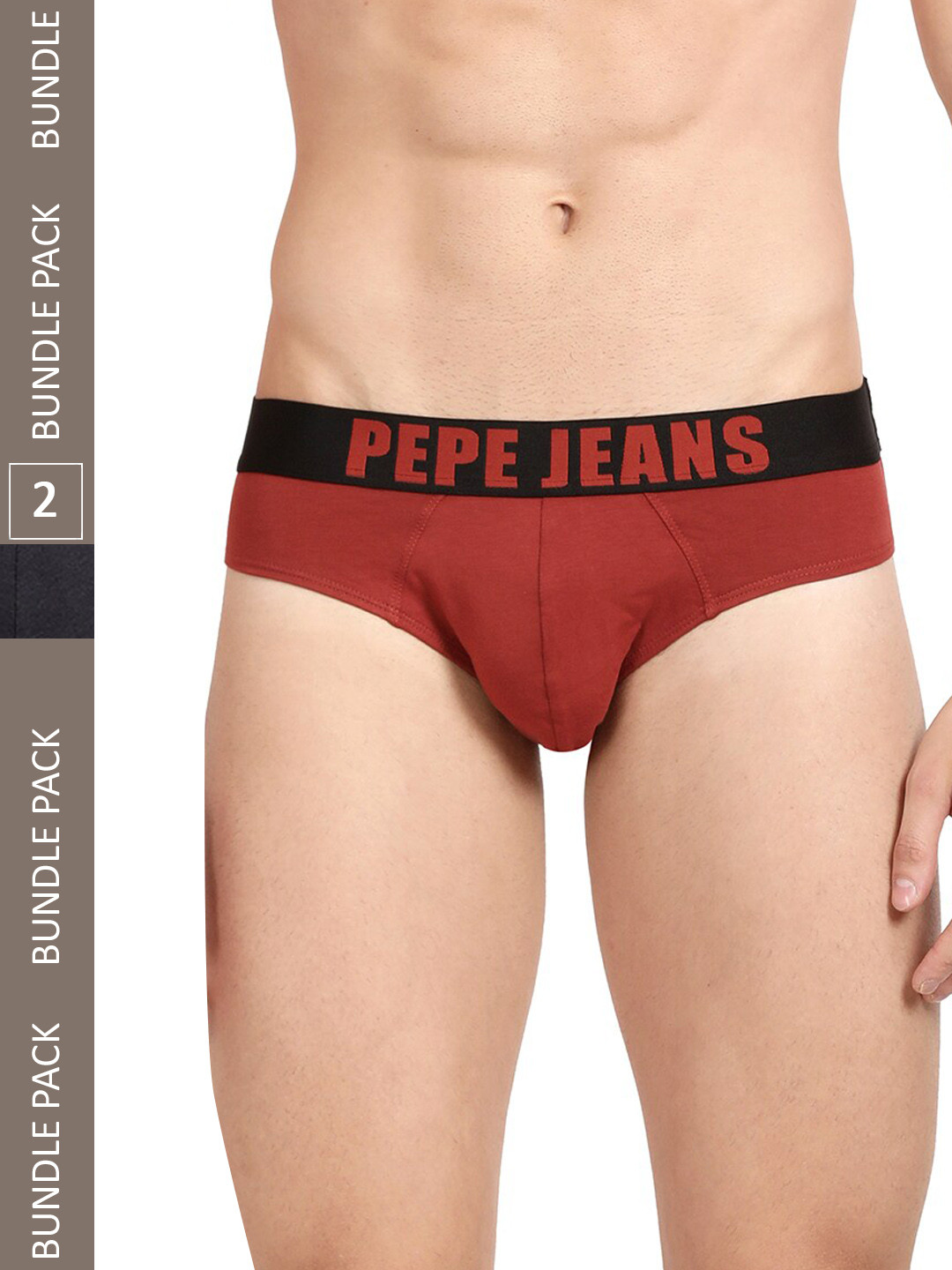 

Pepe Jeans Men Pack Of 2 Cotton Basic Briefs, Maroon