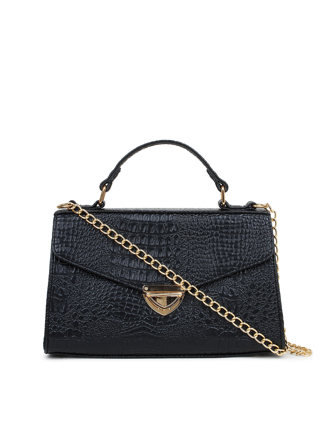 

LEGAL BRIBE Textured Structured Sling Bag, Black