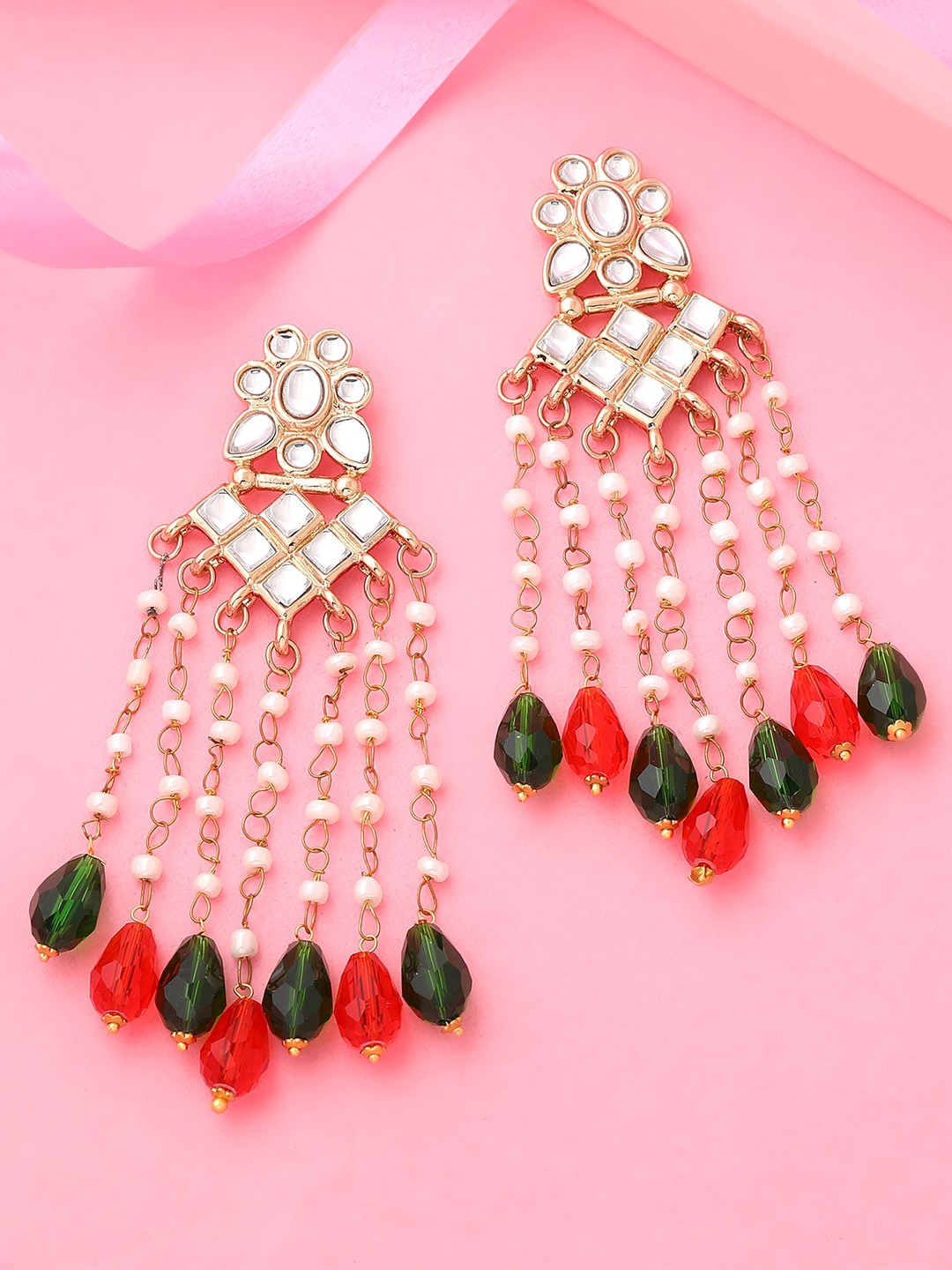 

Estele Gold-Plated Floral Drop Earrings, White