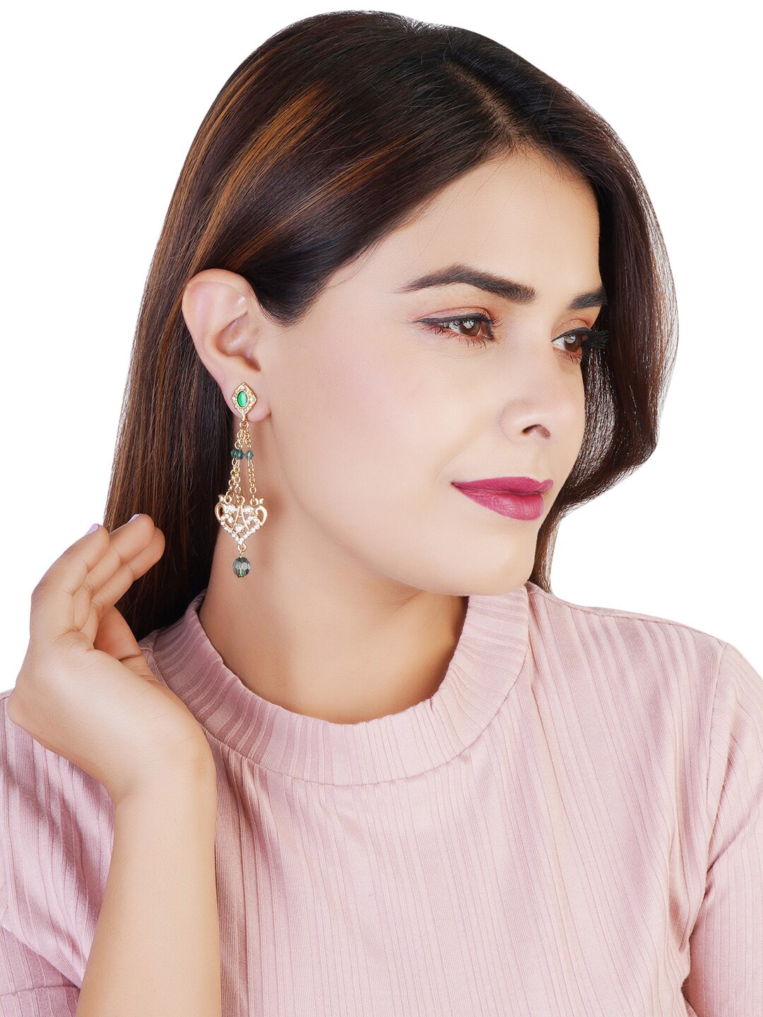 

Estele Gold-Plated Teardrop Shaped Drop Earrings, White