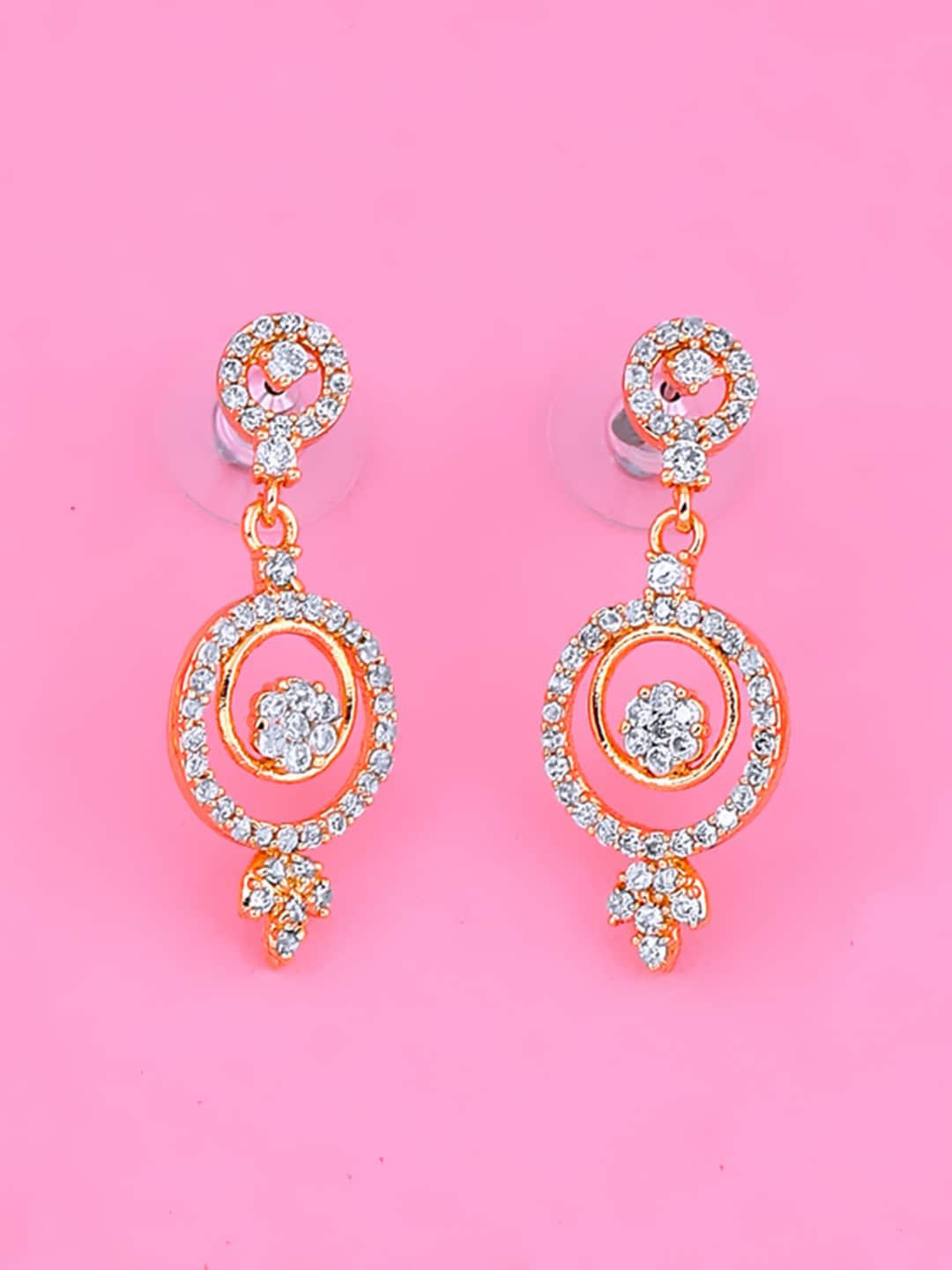 

Estele Gold-Plating Circular Drop Earrings, White