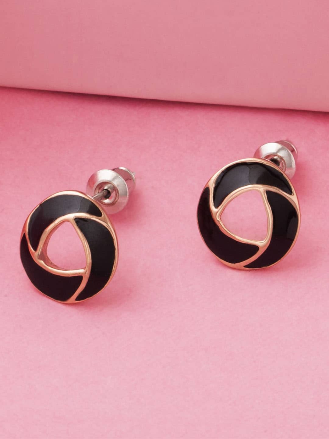 

Estele Circular Studs Earrings, Black