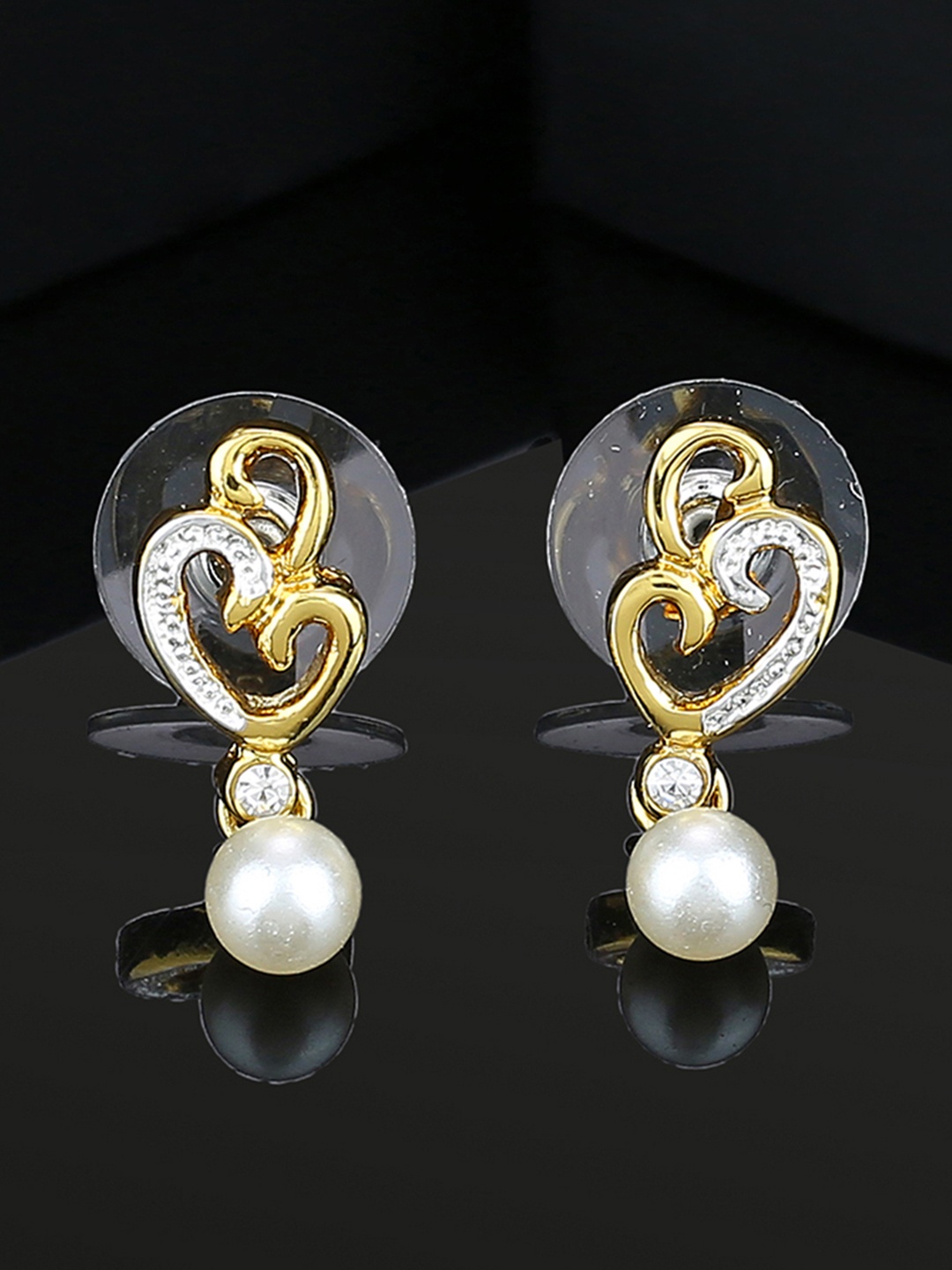 

Estele Gold-Plated Contemporary Drop Earrings, White