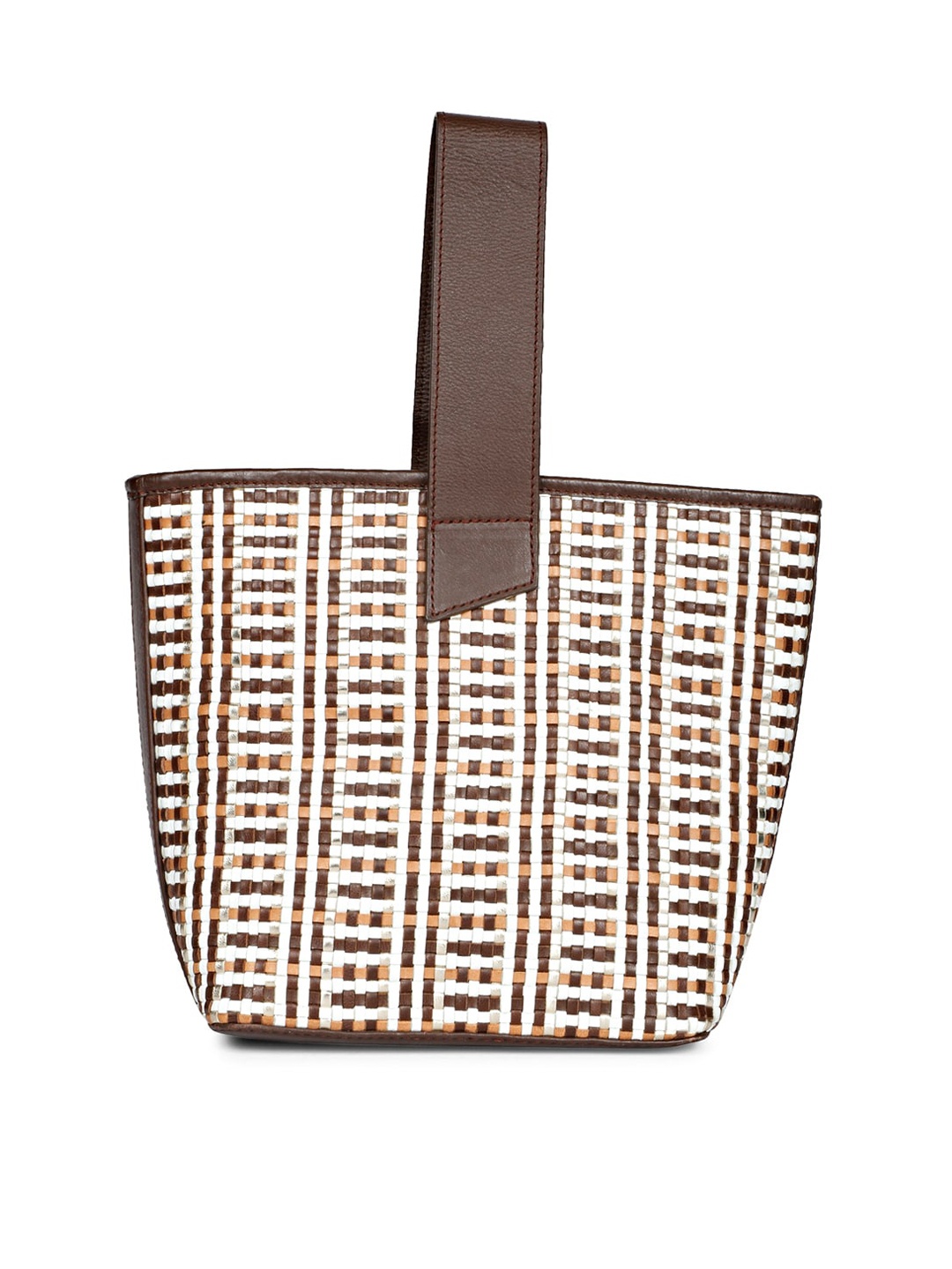 

Saint G Leather Oversized Structured Tote Bag, Brown