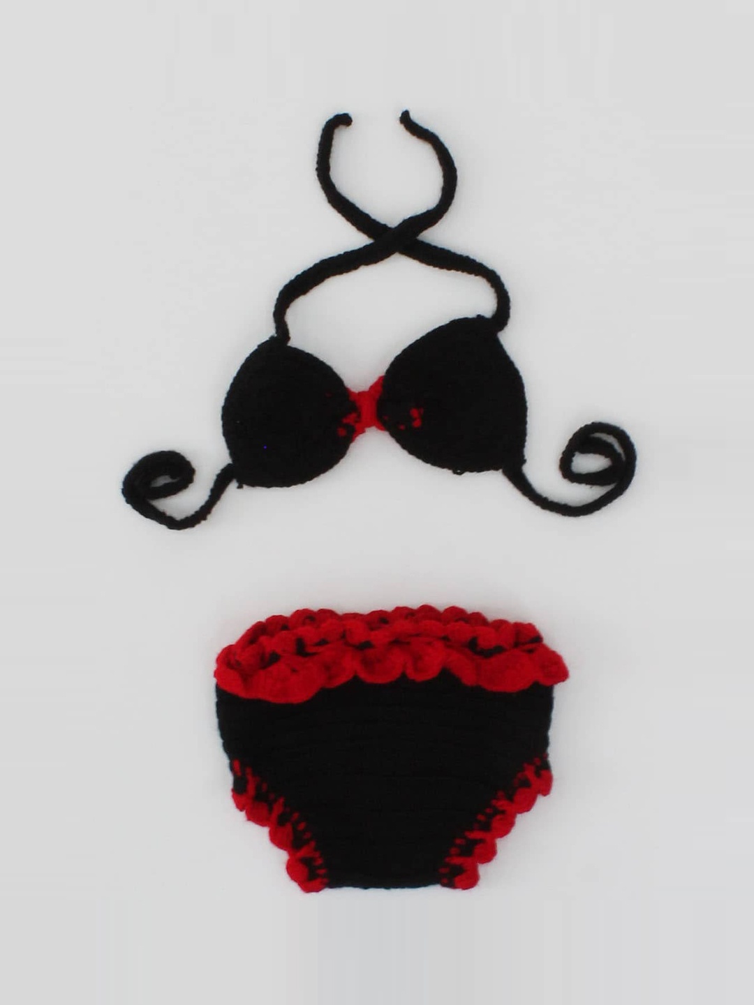 

Woonie Infants Ruffle Style Bikini Set, Black