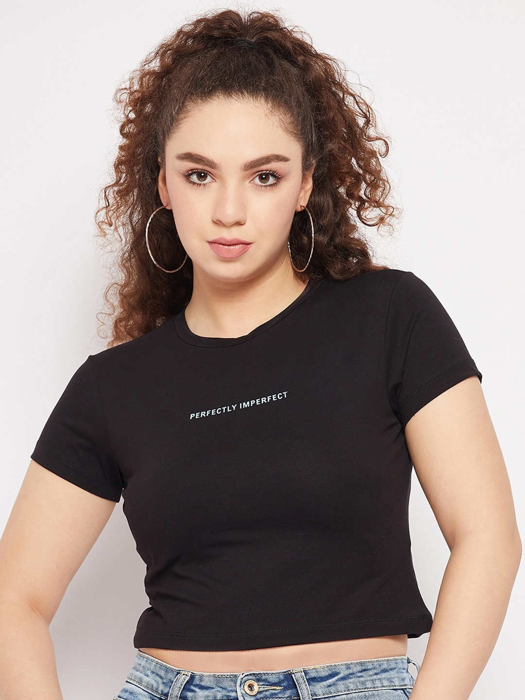 

CAMLA Typography Printed Cotton T-shirt, Black