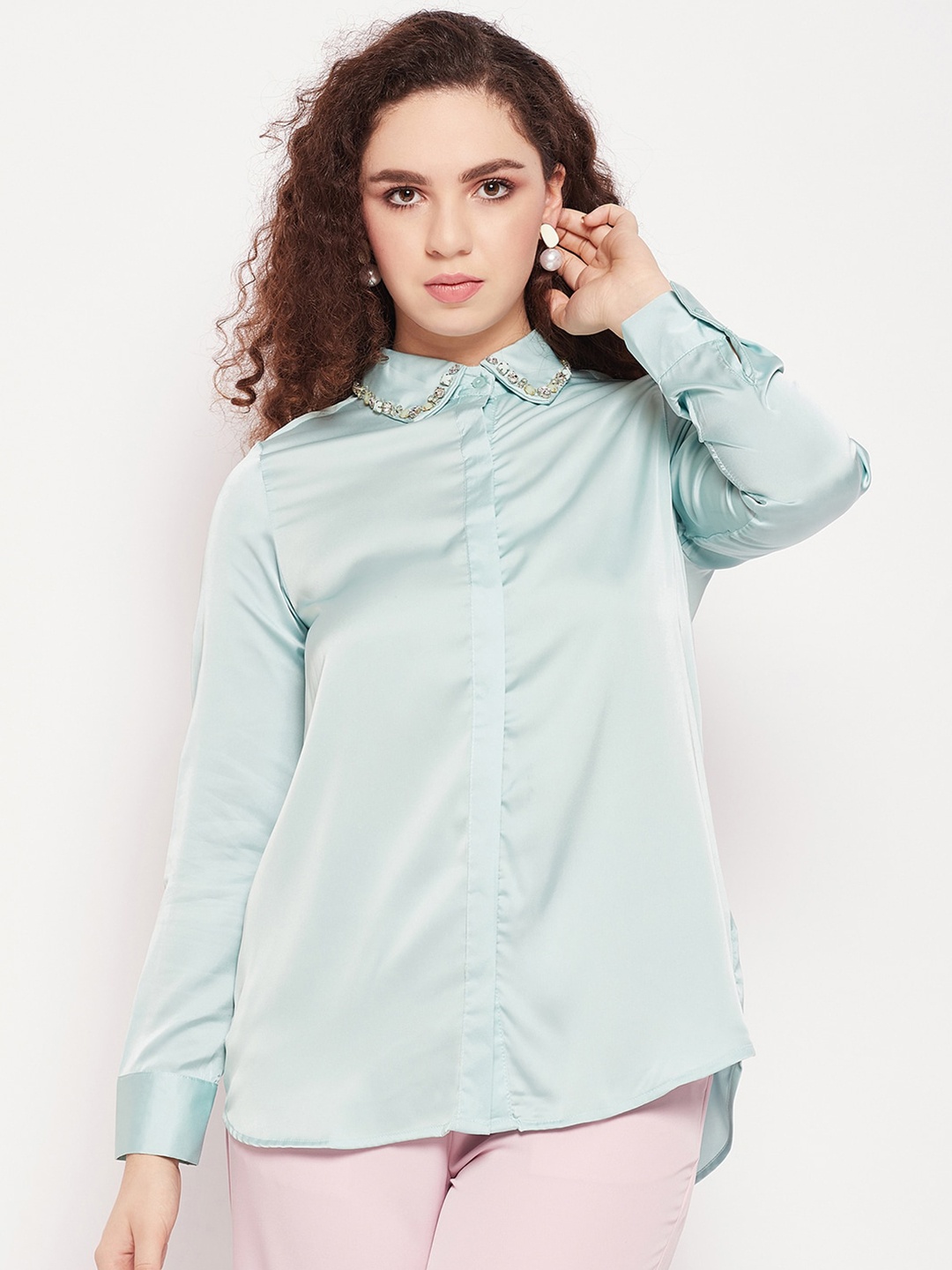 

CAMLA Spread Collar Casual Shirt, Green