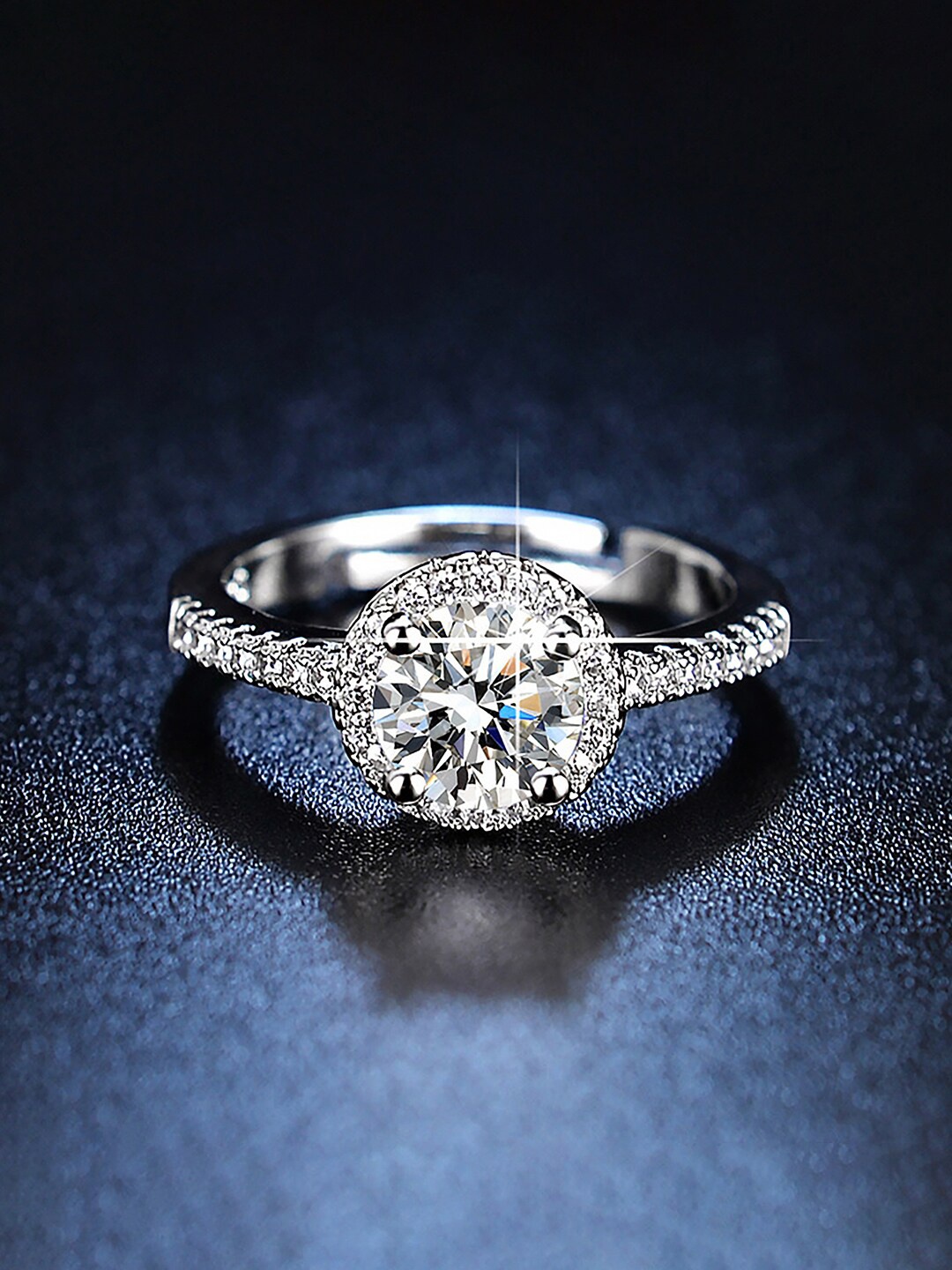 

Peora Silver-Plated AD-Studded Finger Ring