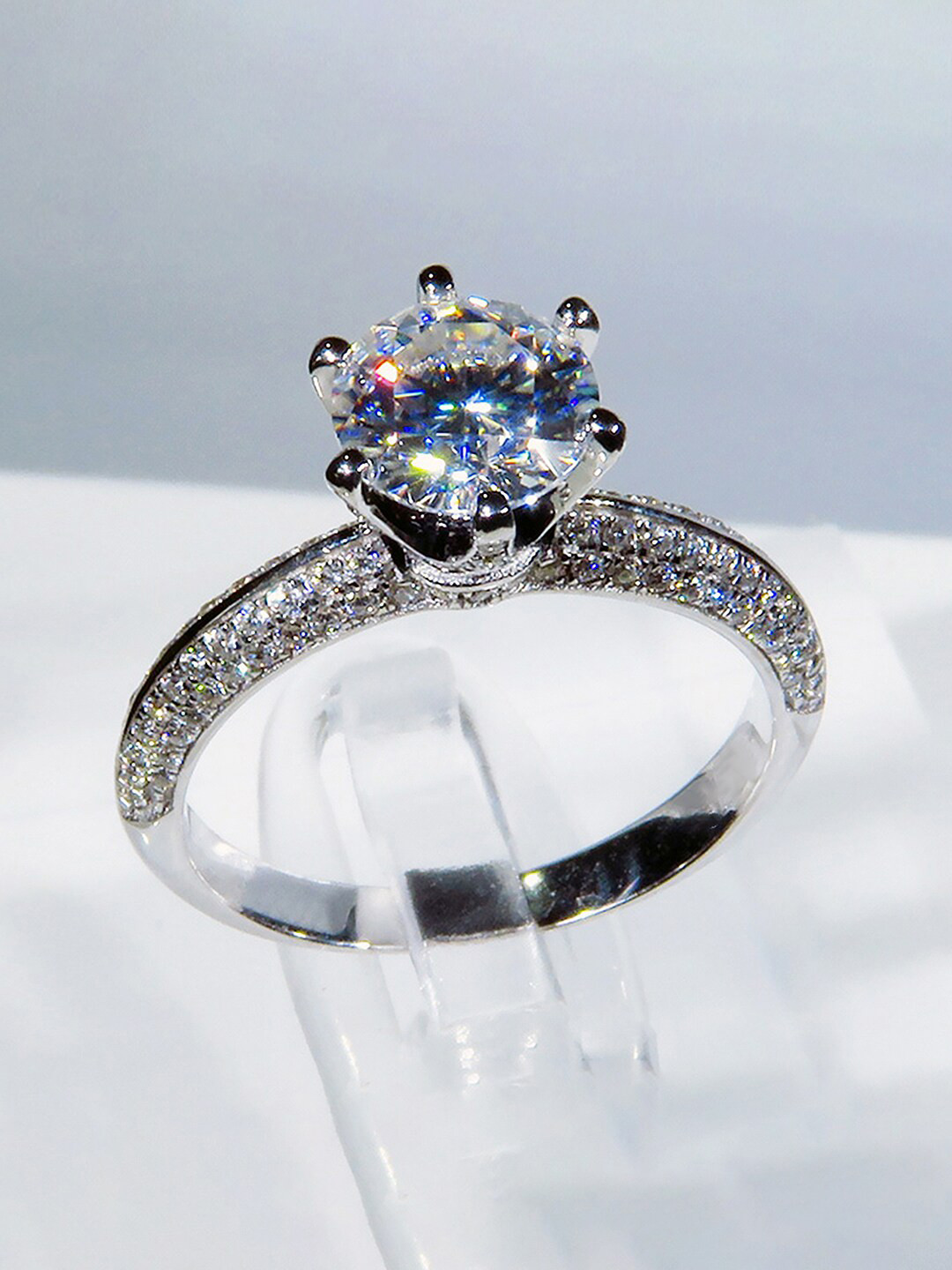 

Peora Silver-Plated American Daimond-Studded Finger Ring, White
