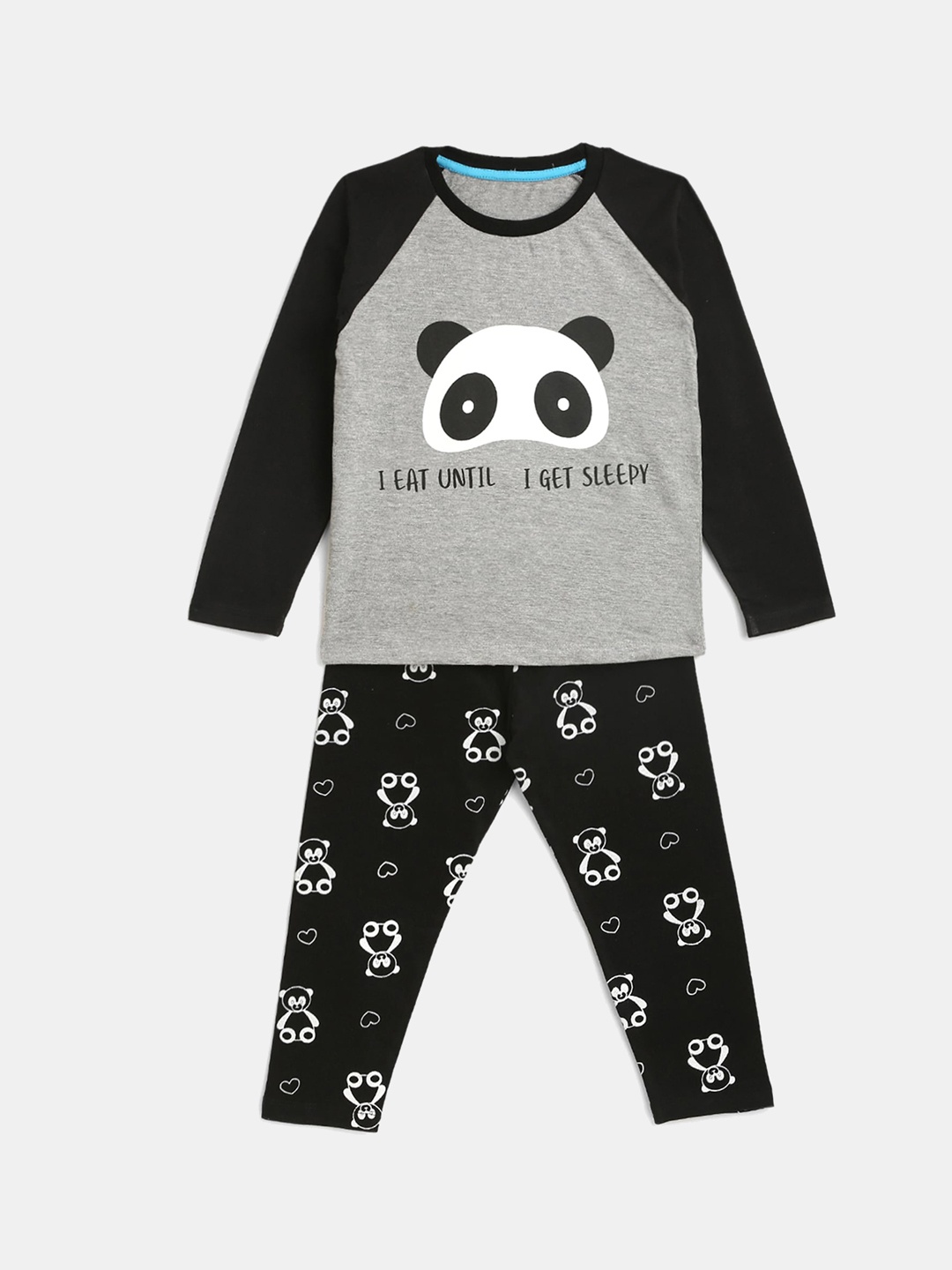 

YK Boys Graphic Printed Night Suit, Grey