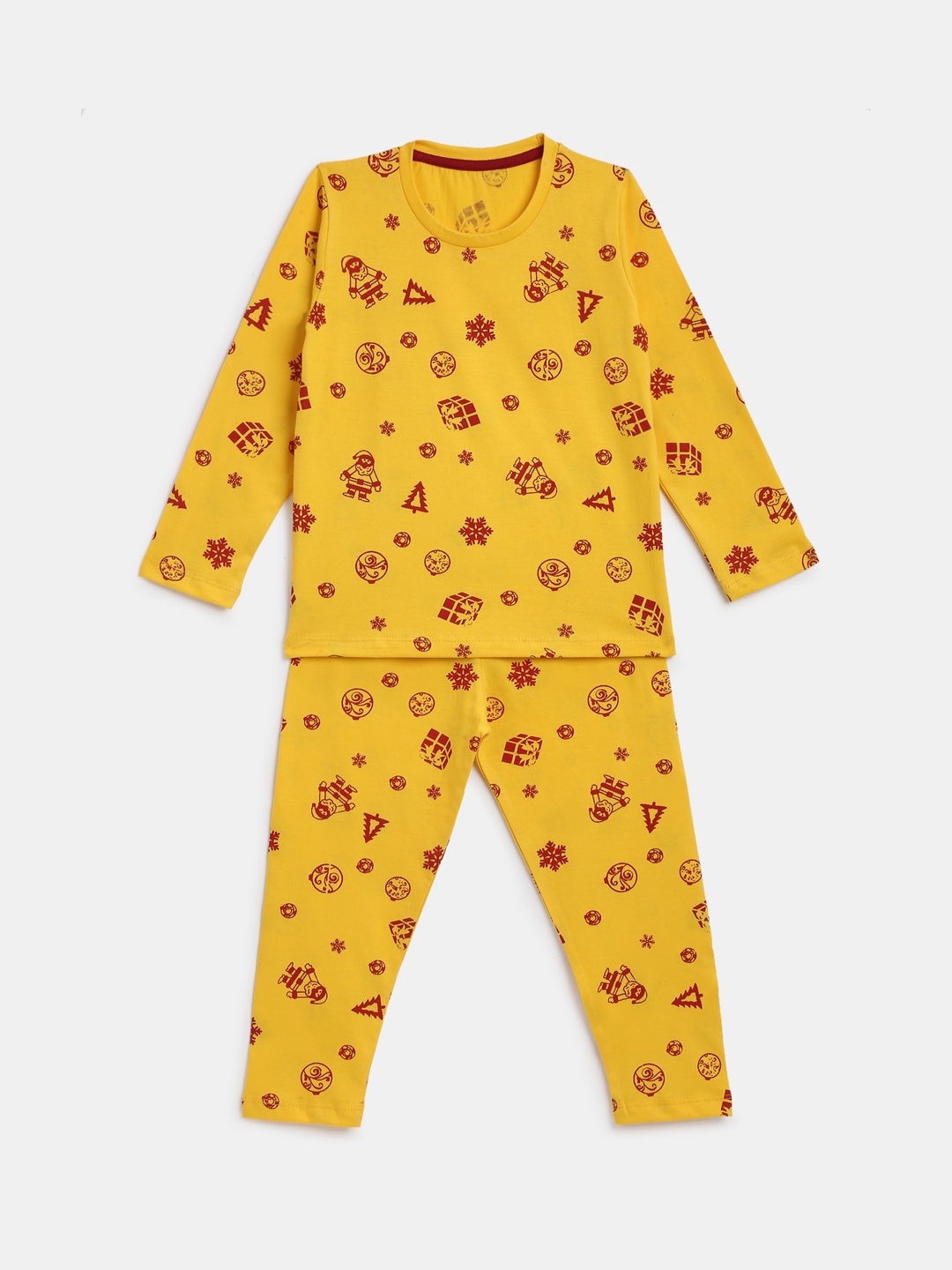

YK Boys Conversational Printed Night Suit, Yellow