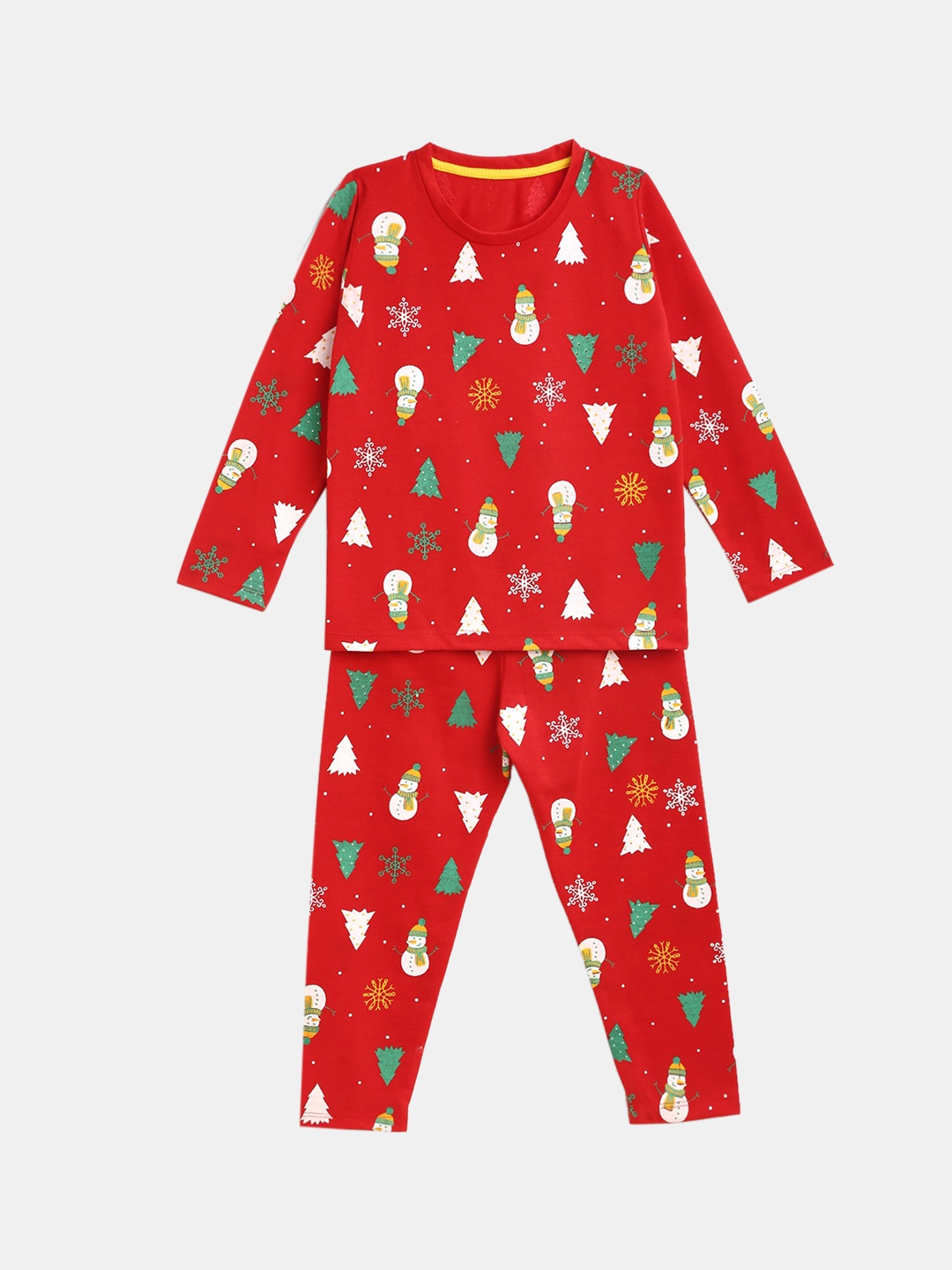 

YK Girls Conversational Printed Night Suit, Red