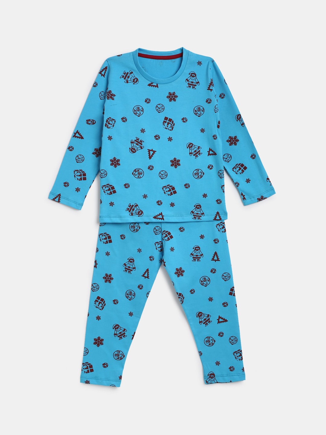 

YK Boys Convesational Printed Night Suit, Blue