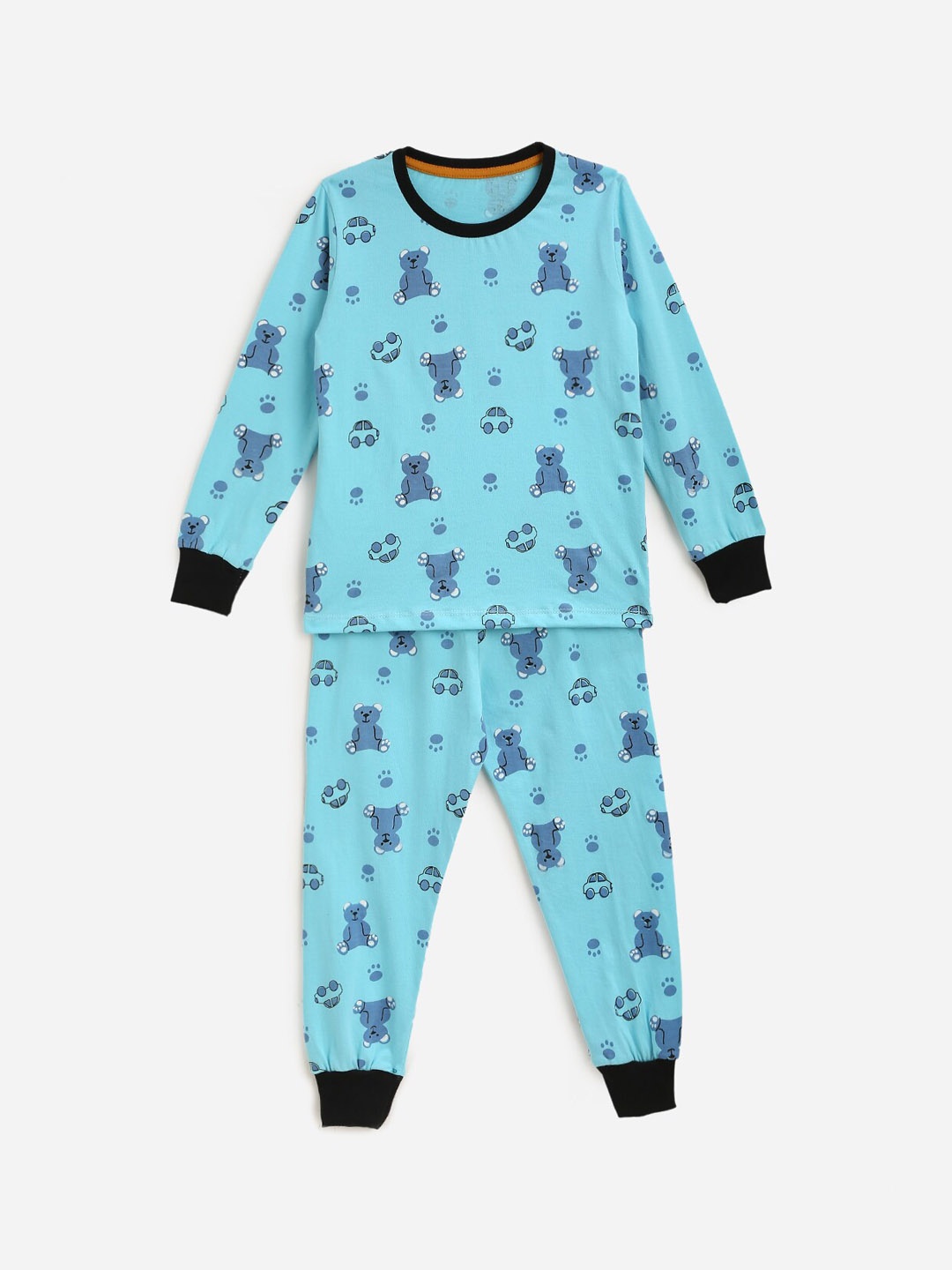 

YK Boys Conversational Printed Night Suit, Blue