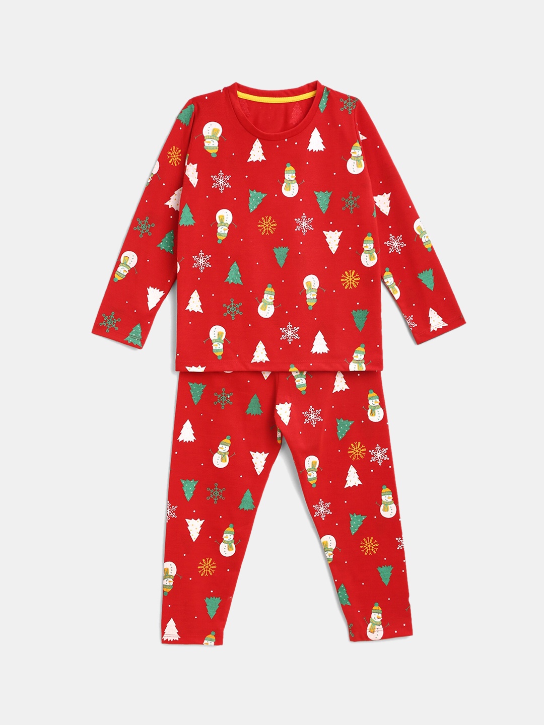 

YK Girls Conversational Printed Night Suit, Red