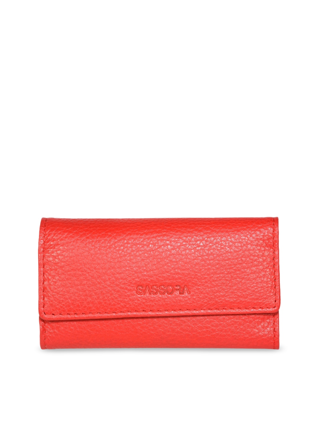 

Sassora Red Genuine Leather Small Key Case