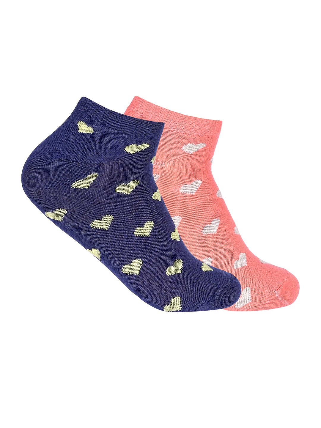 

MARC Women Pack Of 2 Patterned Ankle Length Socks, Navy blue