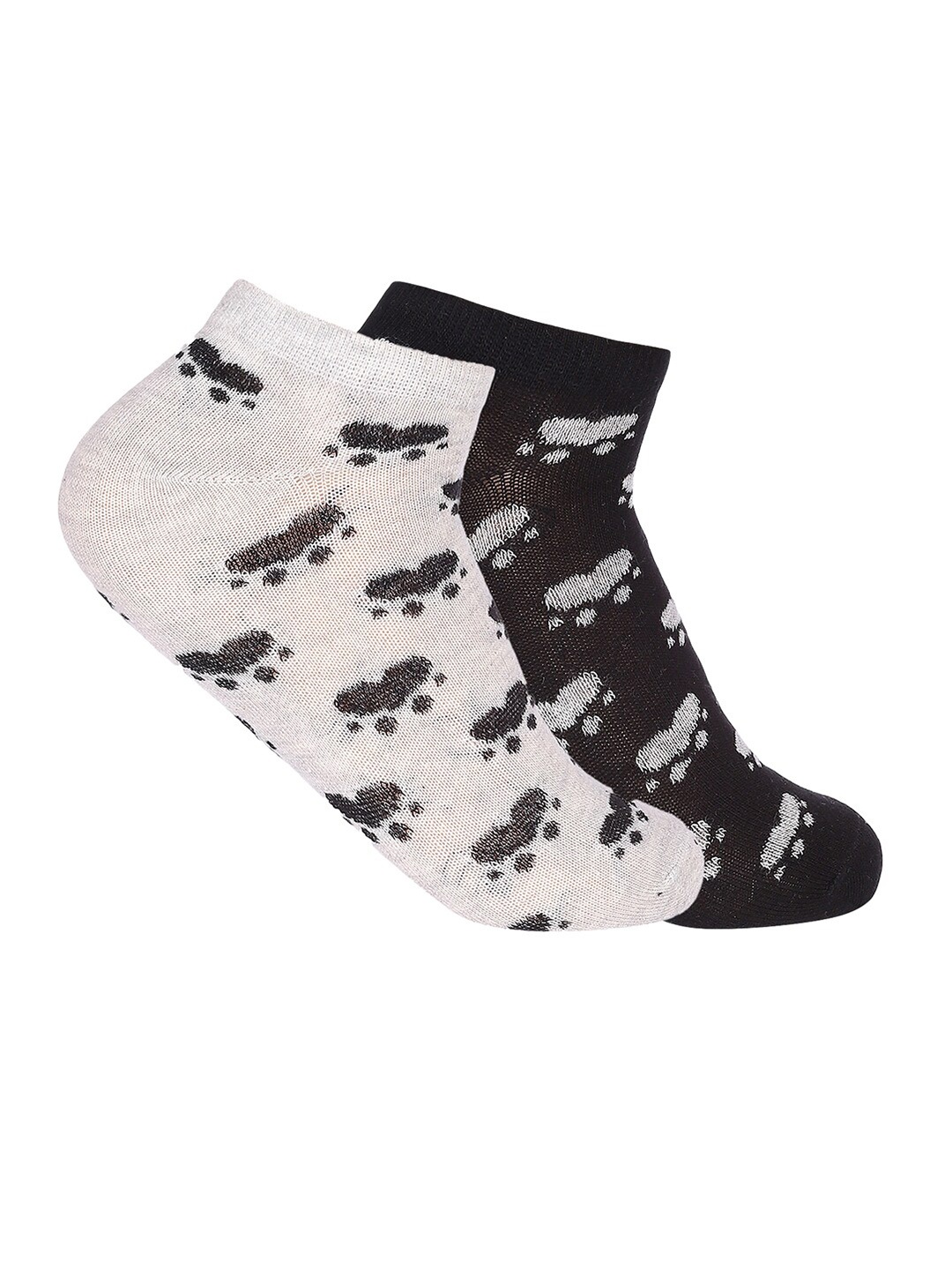 

MARC Women Pack Of 2 Patterned Ankle Length Socks, Black