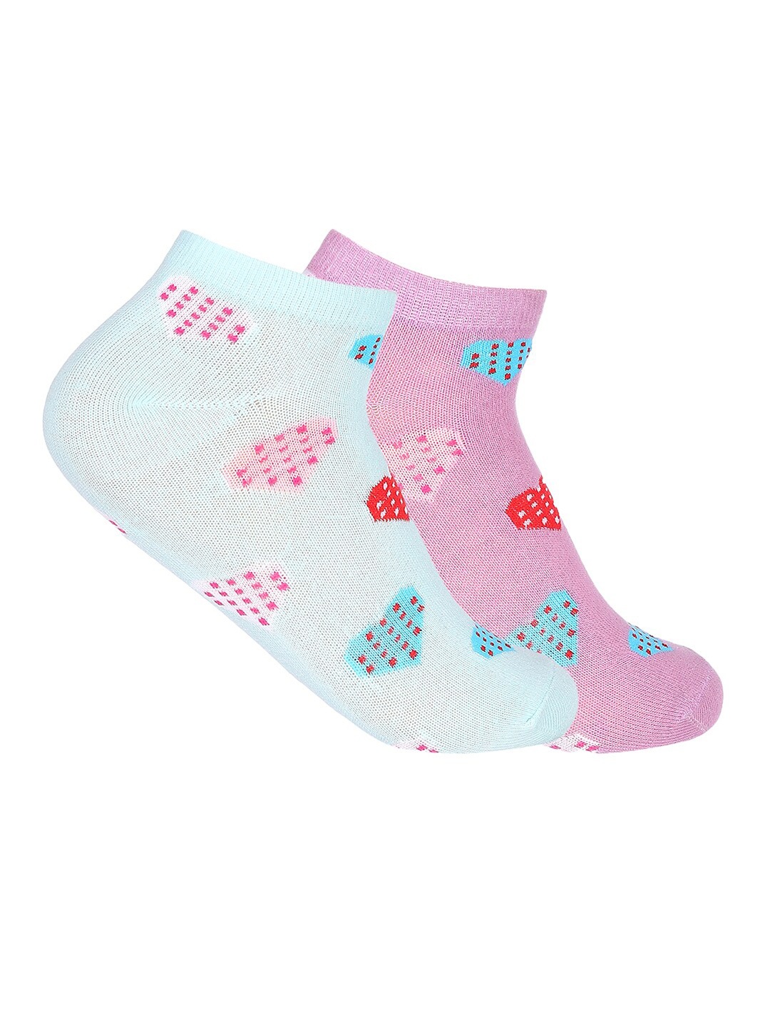 

MARC Women Pack Of 2 Patterned Ankle Length Socks, Pink