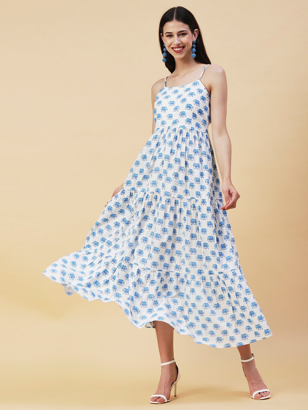 

FASHOR Ethnic Motifs Maxi Dress, Blue