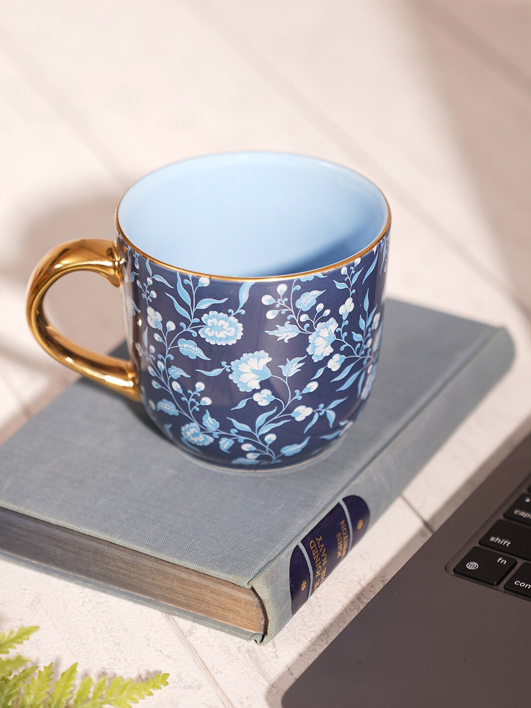 

Pure Home and Living Senorita Navy Blue & White Floral Printed Porcelain Mug 330 ml