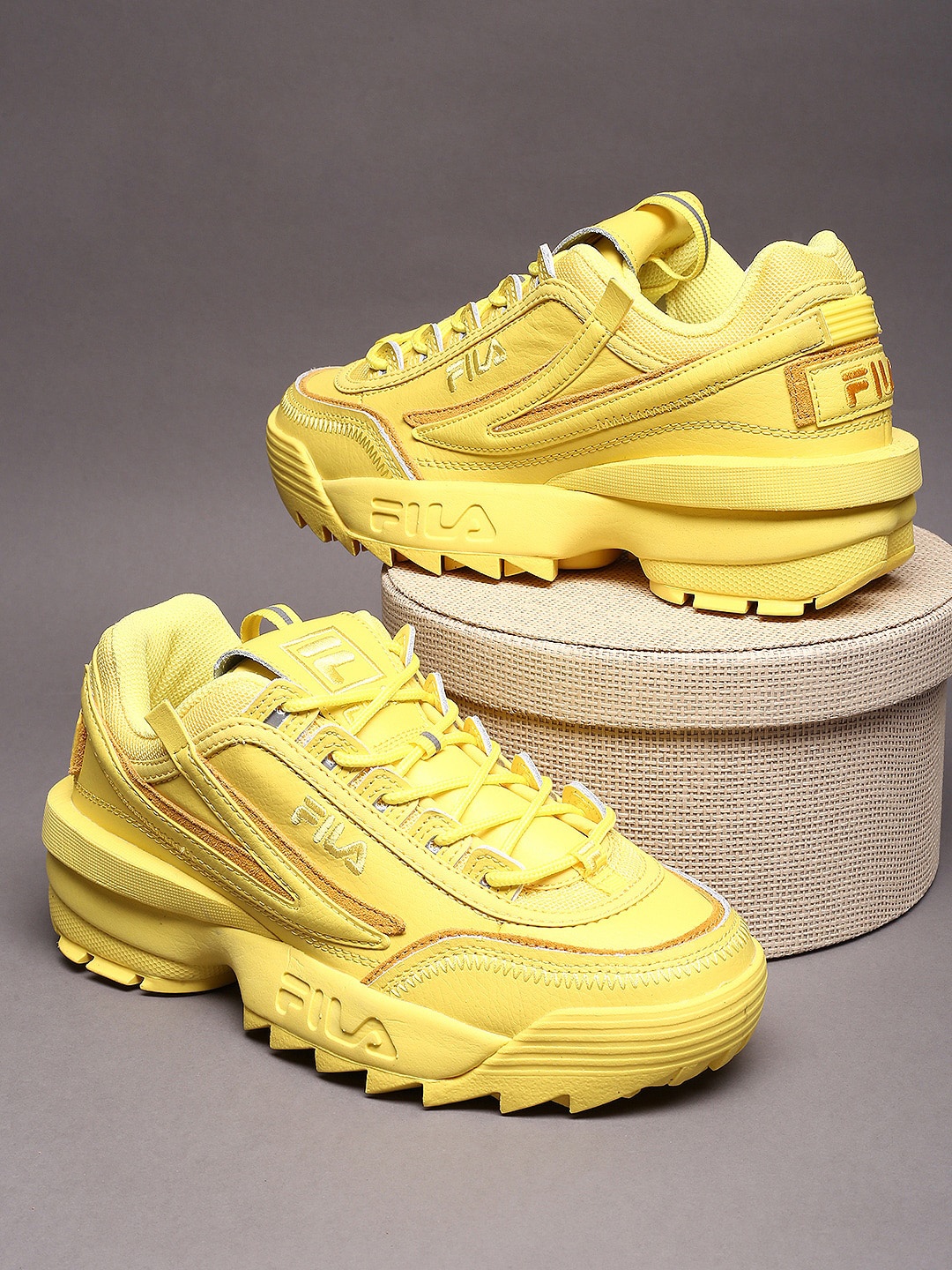 

FILA Women Logo Embroidered Lace-Up Disruptor II EXp Sneakers, Yellow
