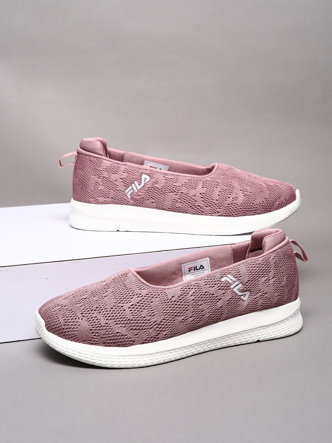 

FILA Women Woven Design Slip-On Sneakers, Mauve