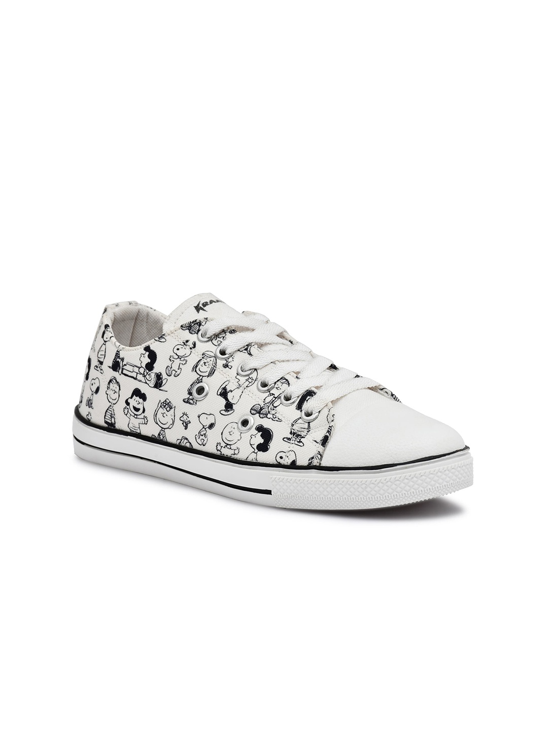 

KRAASA Women Printed Lace-Up Sneakers, White